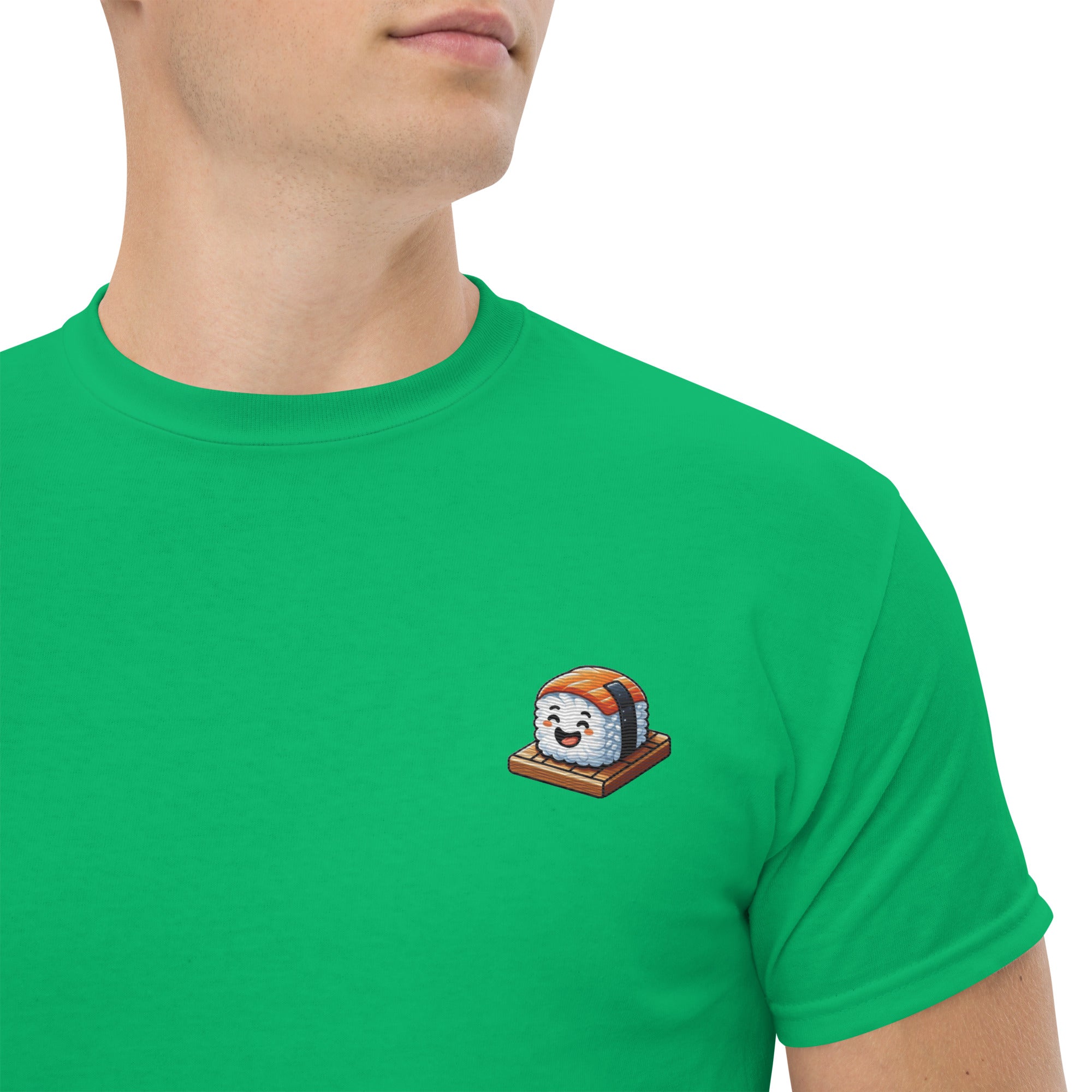 T-Shirt Unisex Ricamata 100% Cotone – Confortevole – Design Sushi Logo-Biiply
