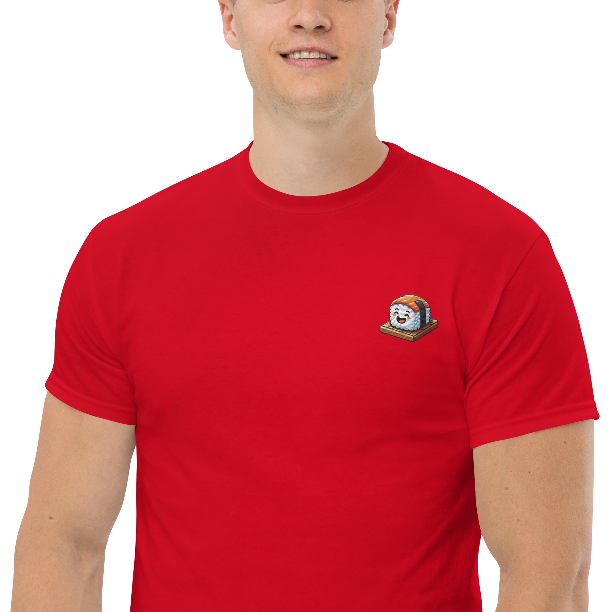 T-Shirt Unisex Ricamata 100% Cotone – Confortevole – Design Sushi Logo-Biiply