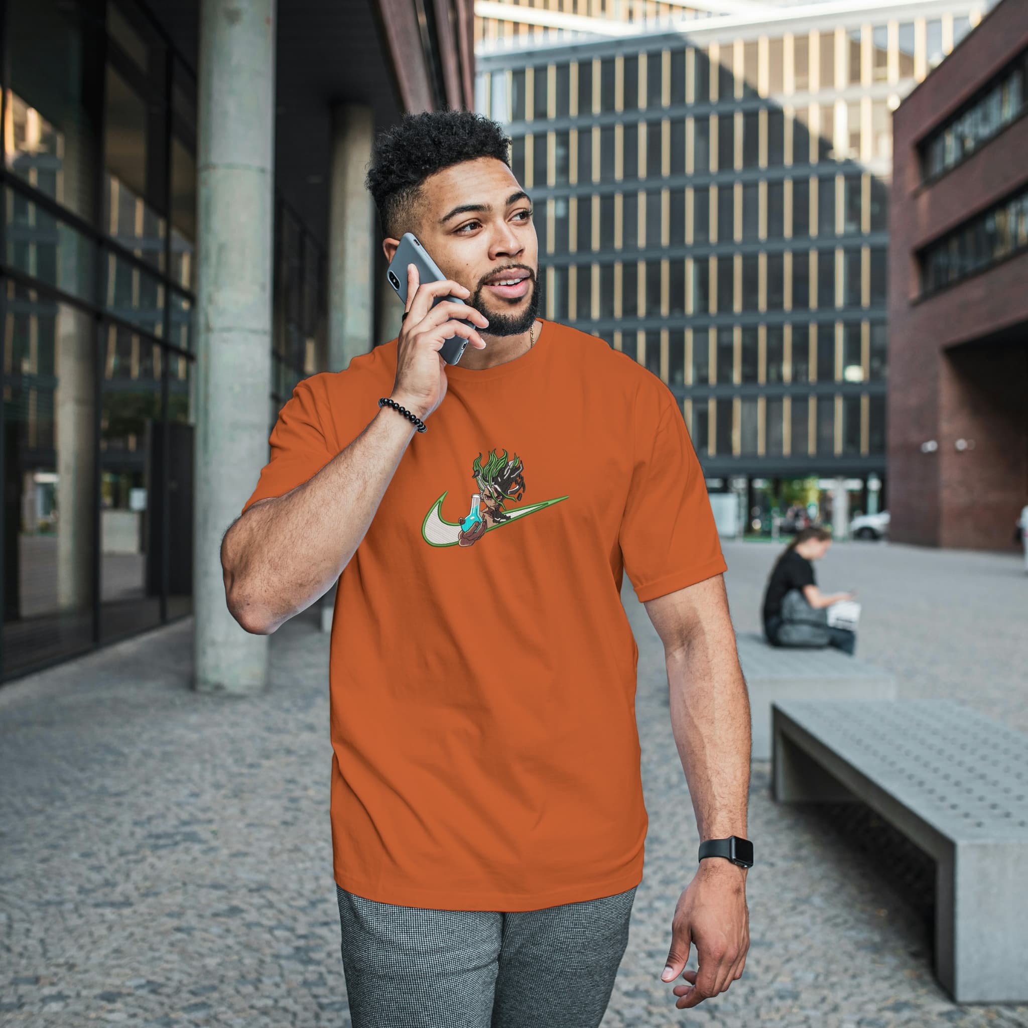 Camiseta Unisex Bordada 100% Algodón – Cómoda – Diseño Swoosh Dr.stone