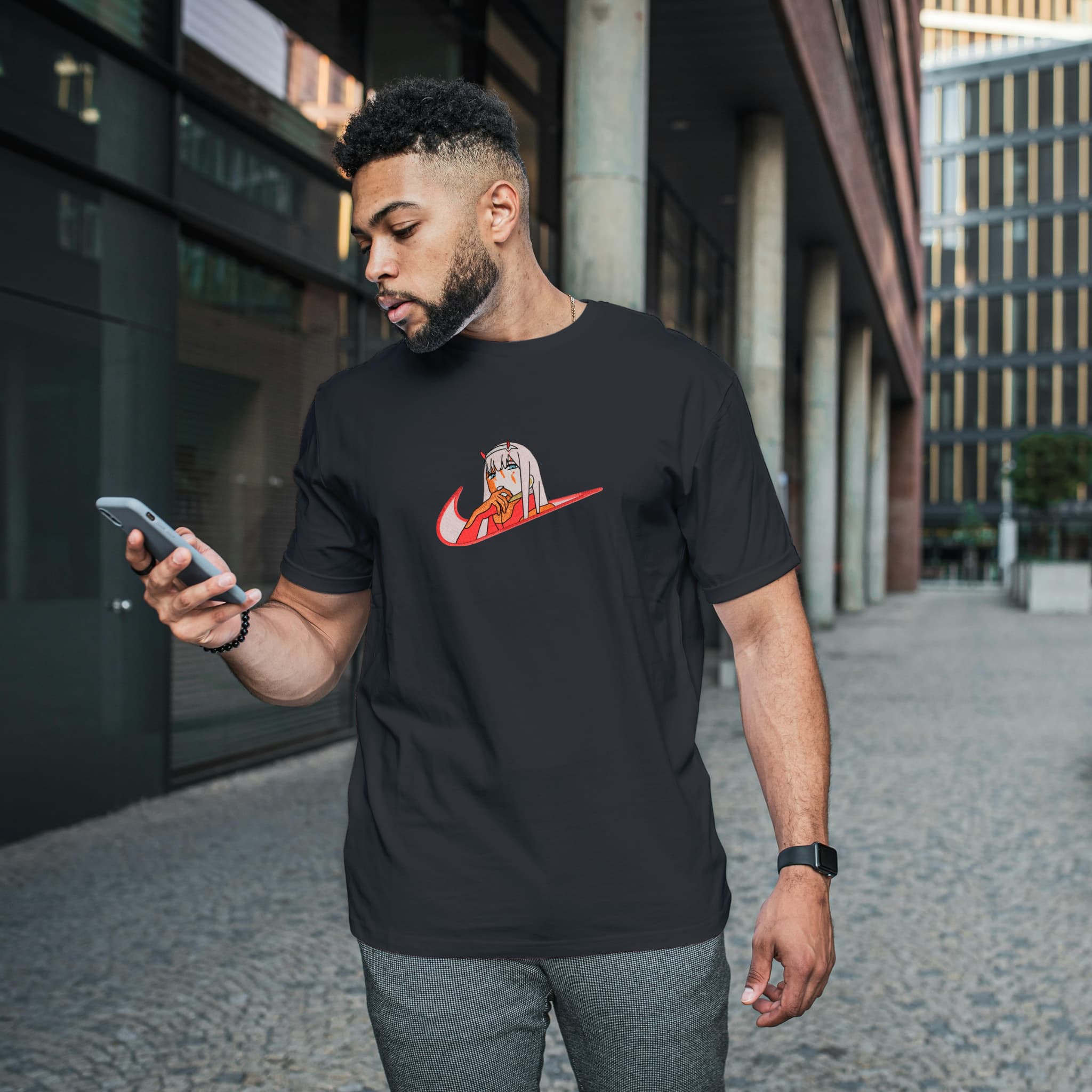 Camiseta Unisex Bordada 100% Algodón – Cómoda – Diseño Swoosh Zero Two