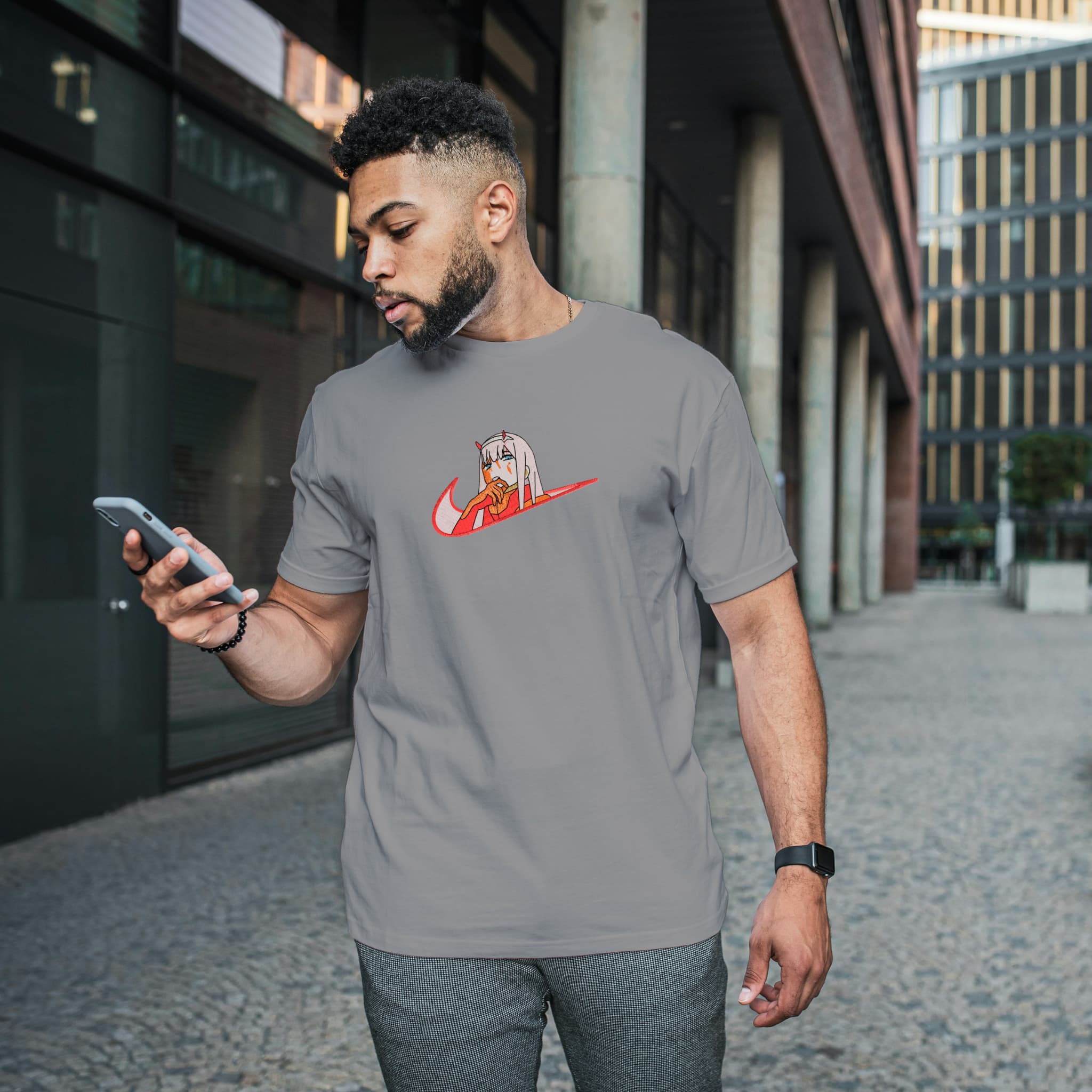Camiseta Unisex Bordada 100% Algodón – Cómoda – Diseño Swoosh Zero Two