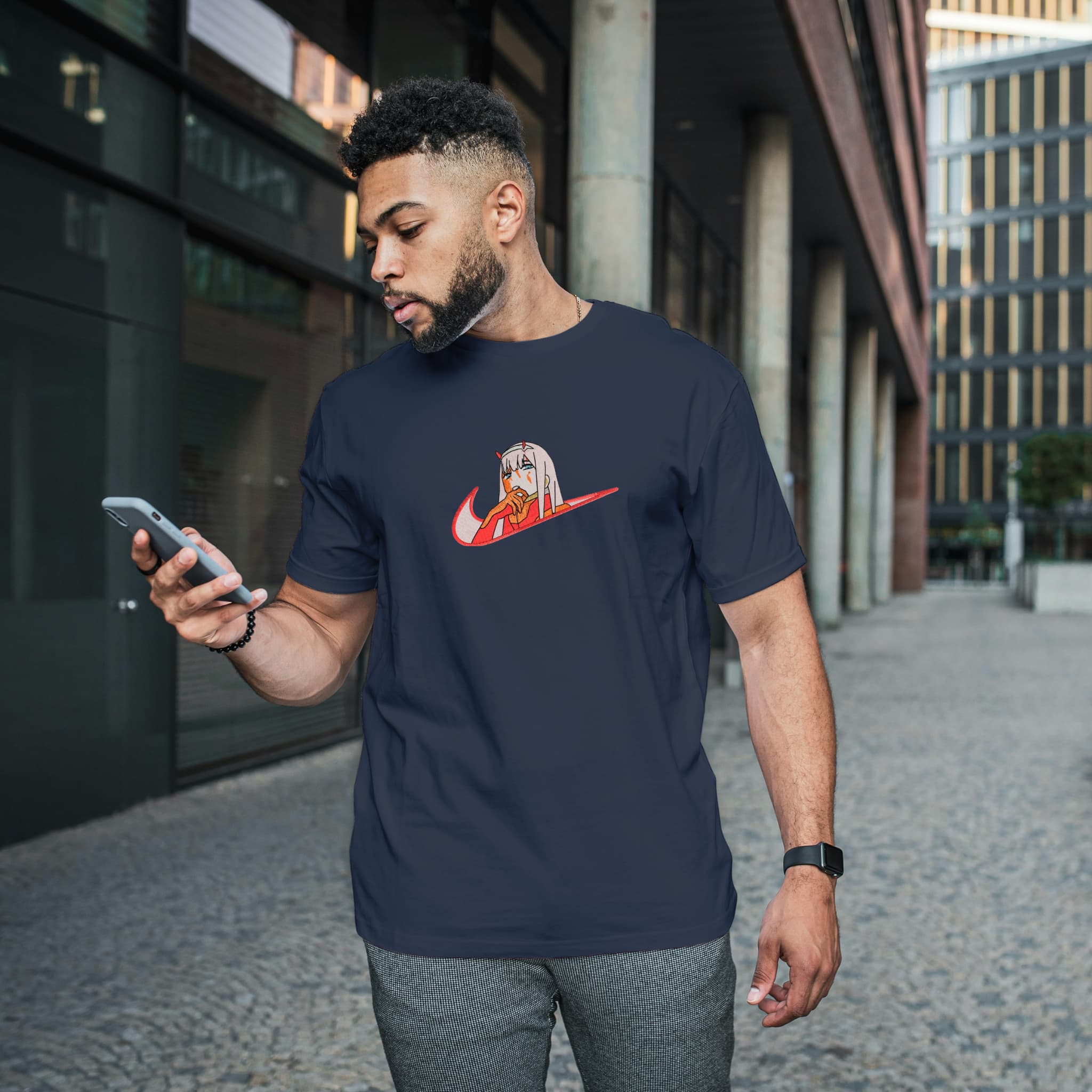 Camiseta Unisex Bordada 100% Algodón – Cómoda – Diseño Swoosh Zero Two