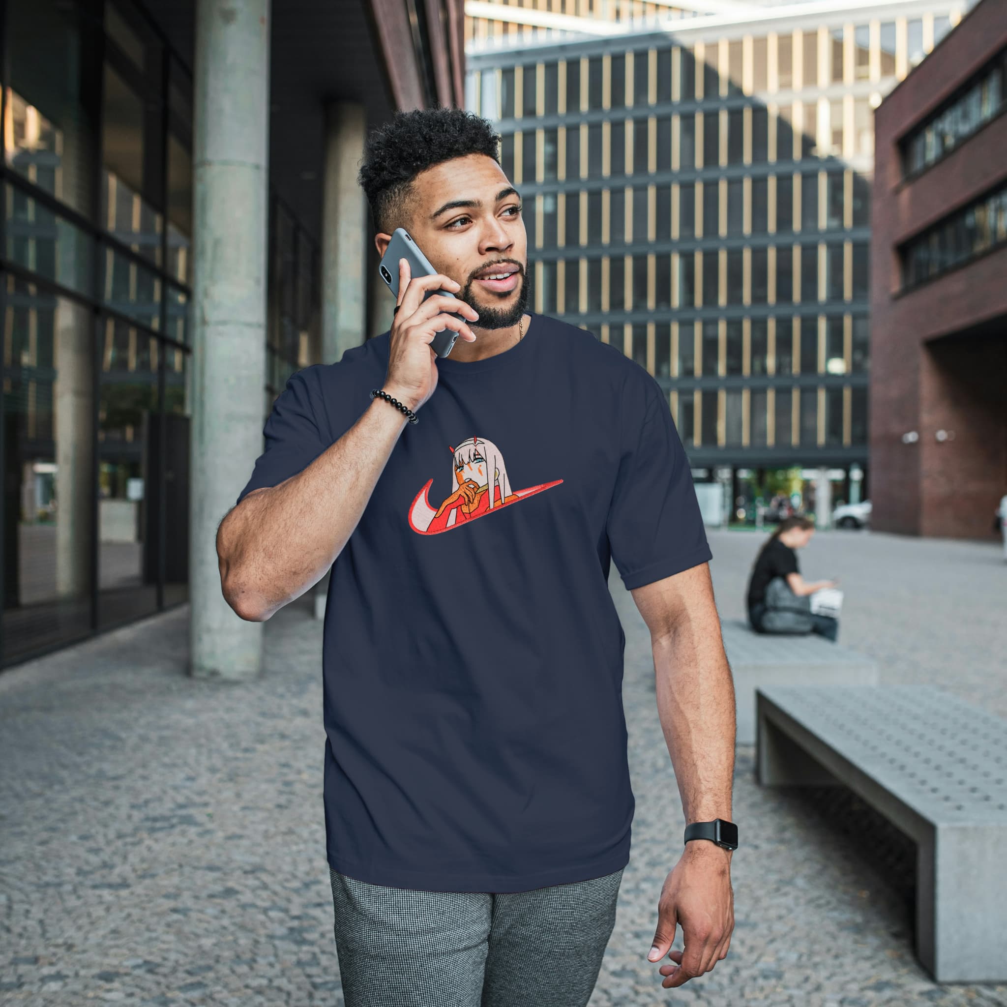 Camiseta Unisex Bordada 100% Algodón – Cómoda – Diseño Swoosh Zero Two
