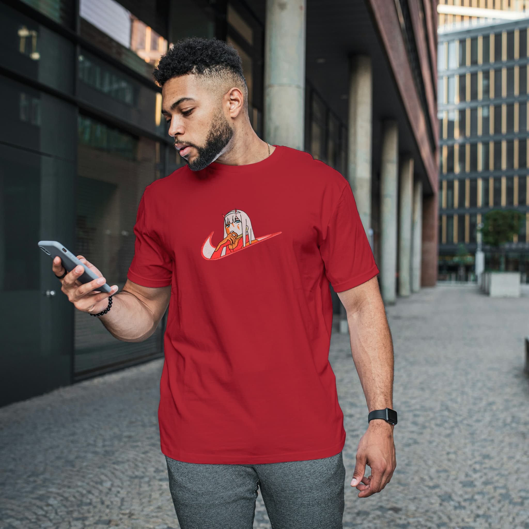 Camiseta Unisex Bordada 100% Algodón – Cómoda – Diseño Swoosh Zero Two