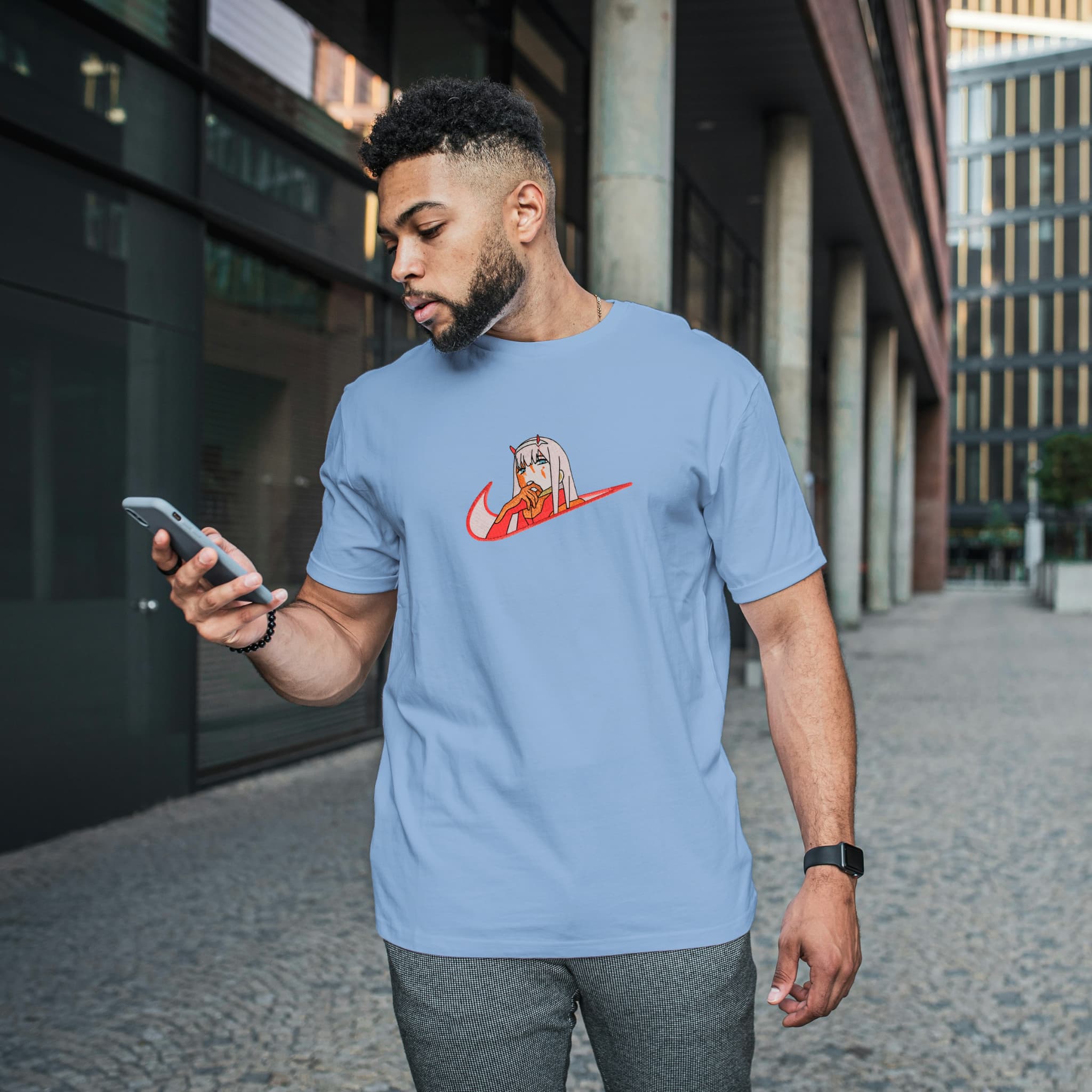 Camiseta Unisex Bordada 100% Algodón – Cómoda – Diseño Swoosh Zero Two