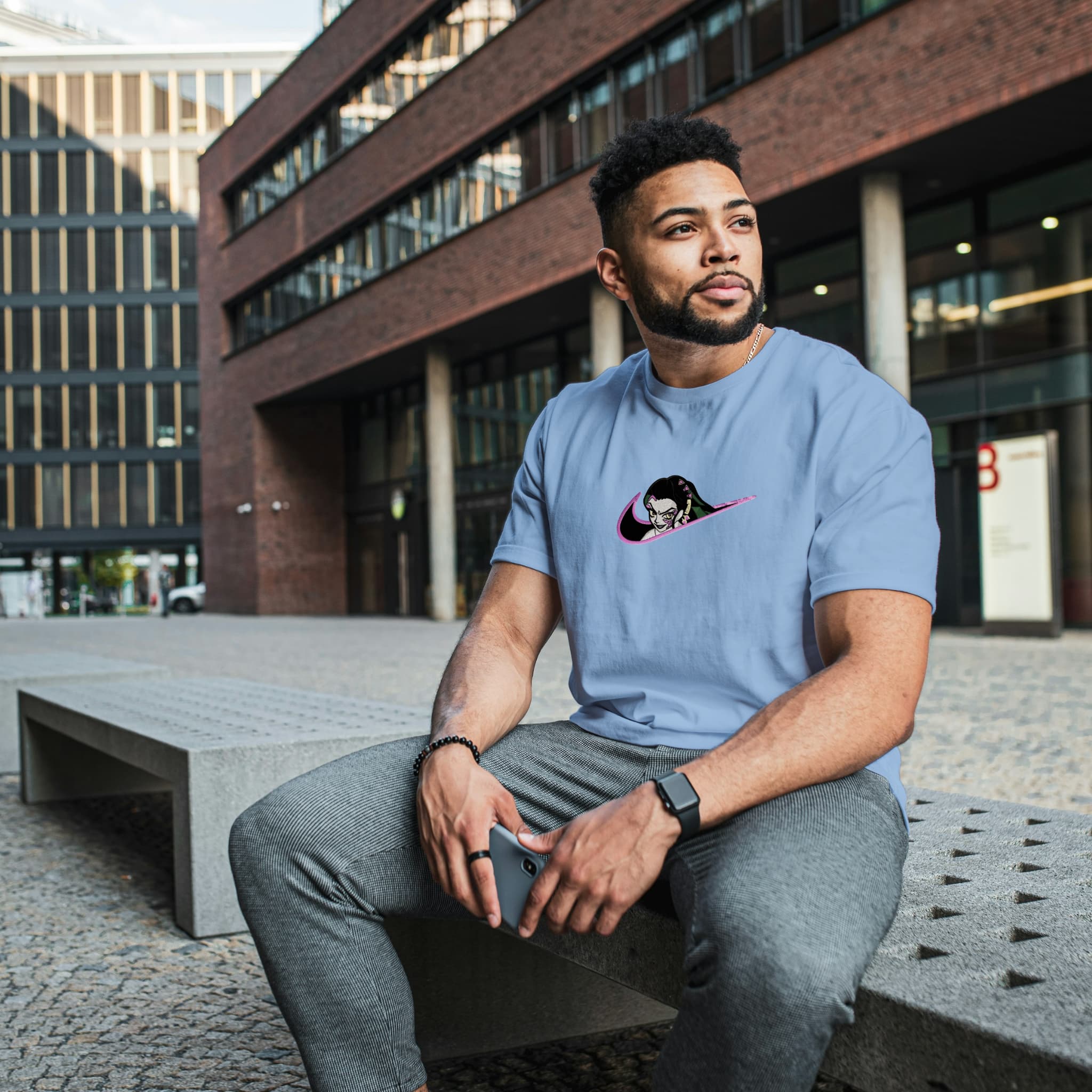 Unisex Embroidered T-Shirt 100% Cotton – Comfortable – daki Swoosh Design