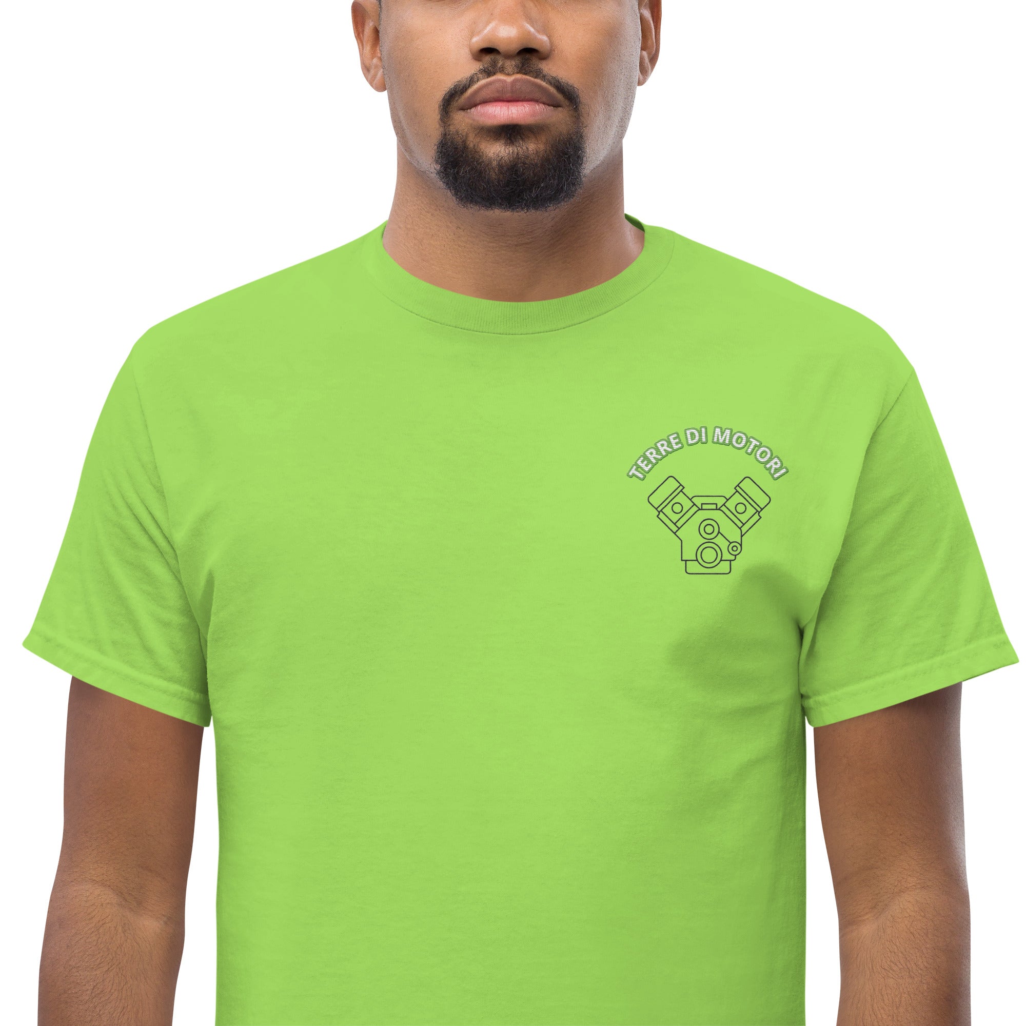 T-Shirt Unisex Ricamata 100% Cotone – Confortevole – Design Terre di Motori-Biiply