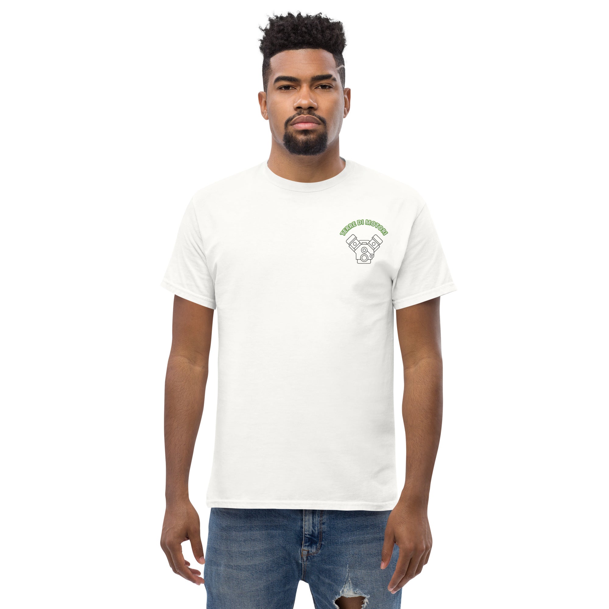 T-Shirt Unisex Ricamata 100% Cotone – Confortevole – Design Terre di Motori-Biiply