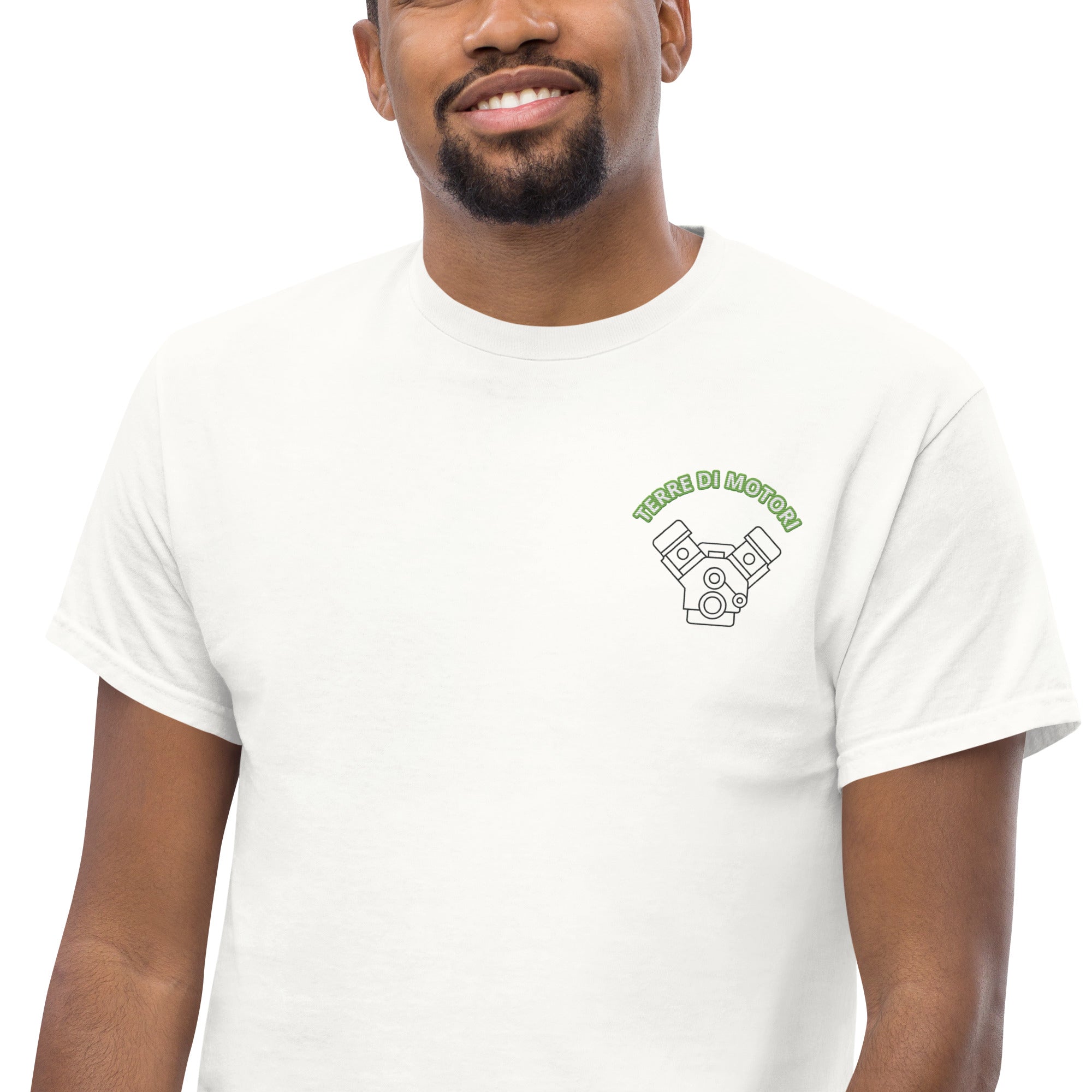 T-Shirt Unisex Ricamata 100% Cotone – Confortevole – Design Terre di Motori-Biiply