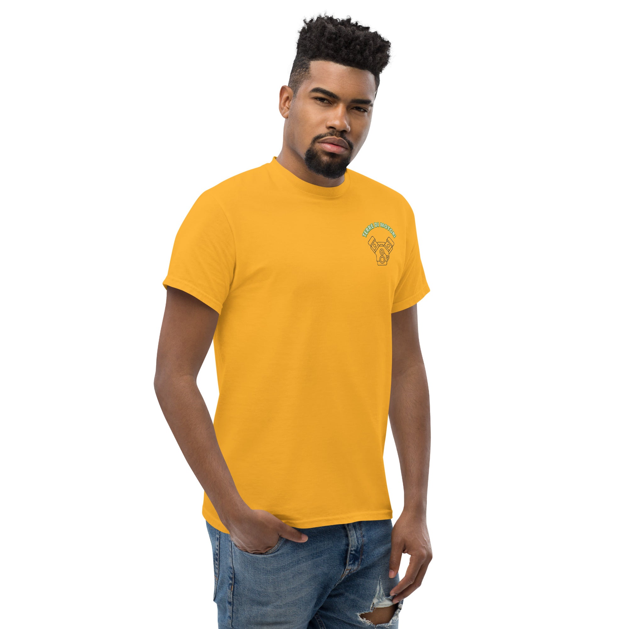 T-Shirt Unisex Ricamata 100% Cotone – Confortevole – Design Terre di Motori-Biiply