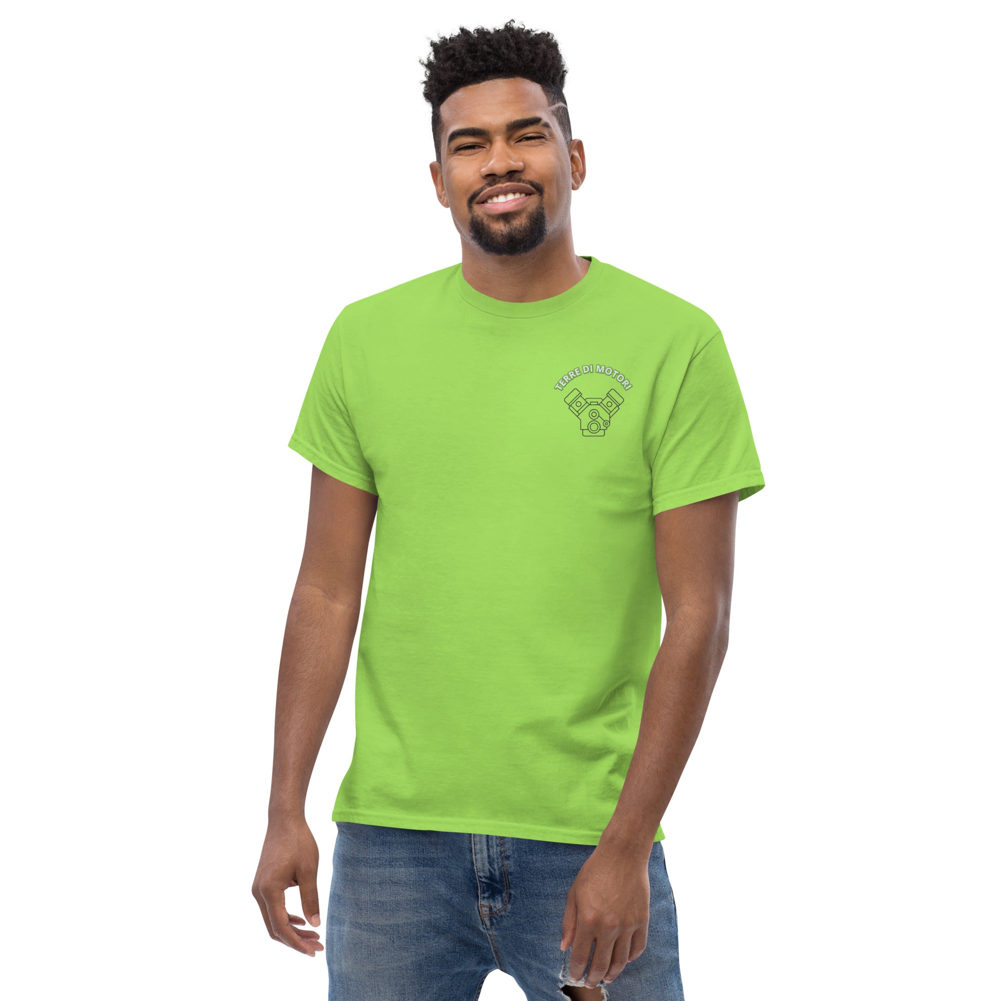T-Shirt Unisex Ricamata 100% Cotone – Confortevole – Design Terre di Motori-Biiply