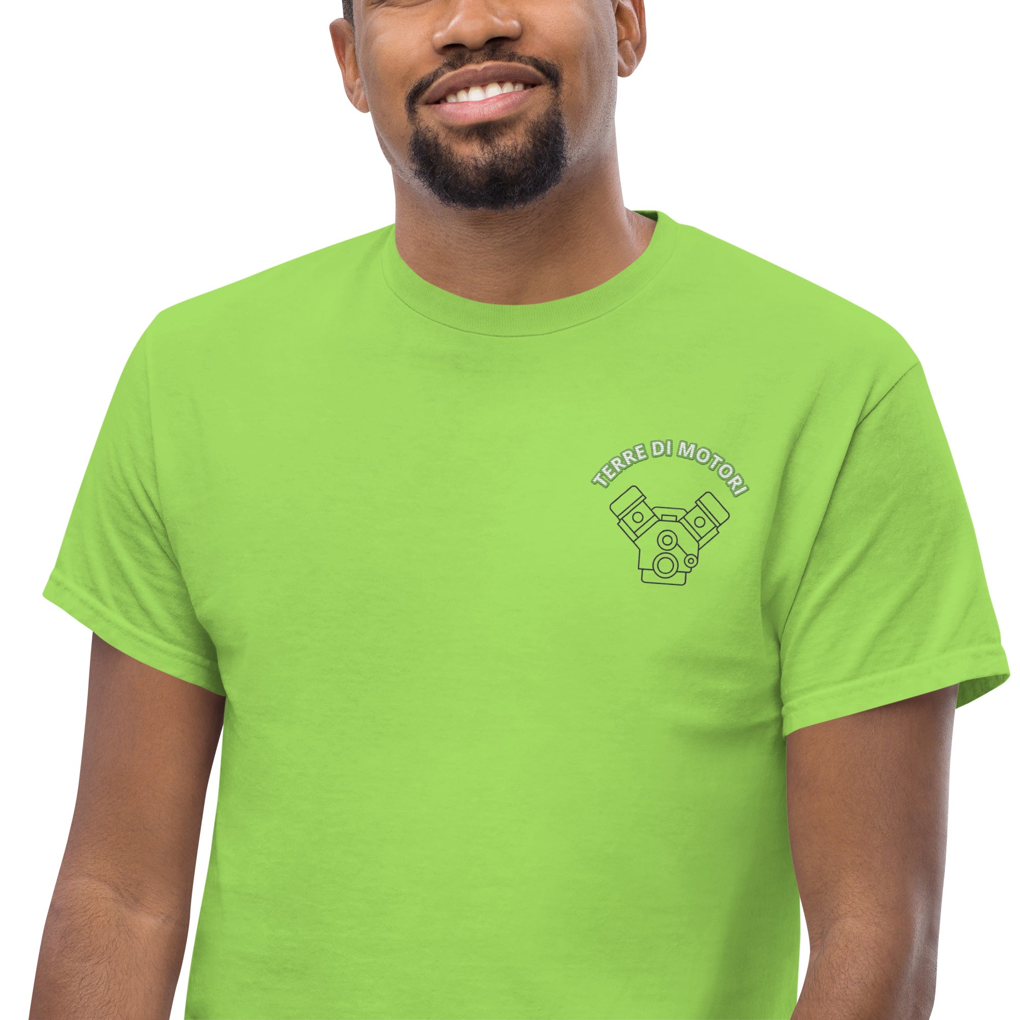 T-Shirt Unisex Ricamata 100% Cotone – Confortevole – Design Terre di Motori-Biiply