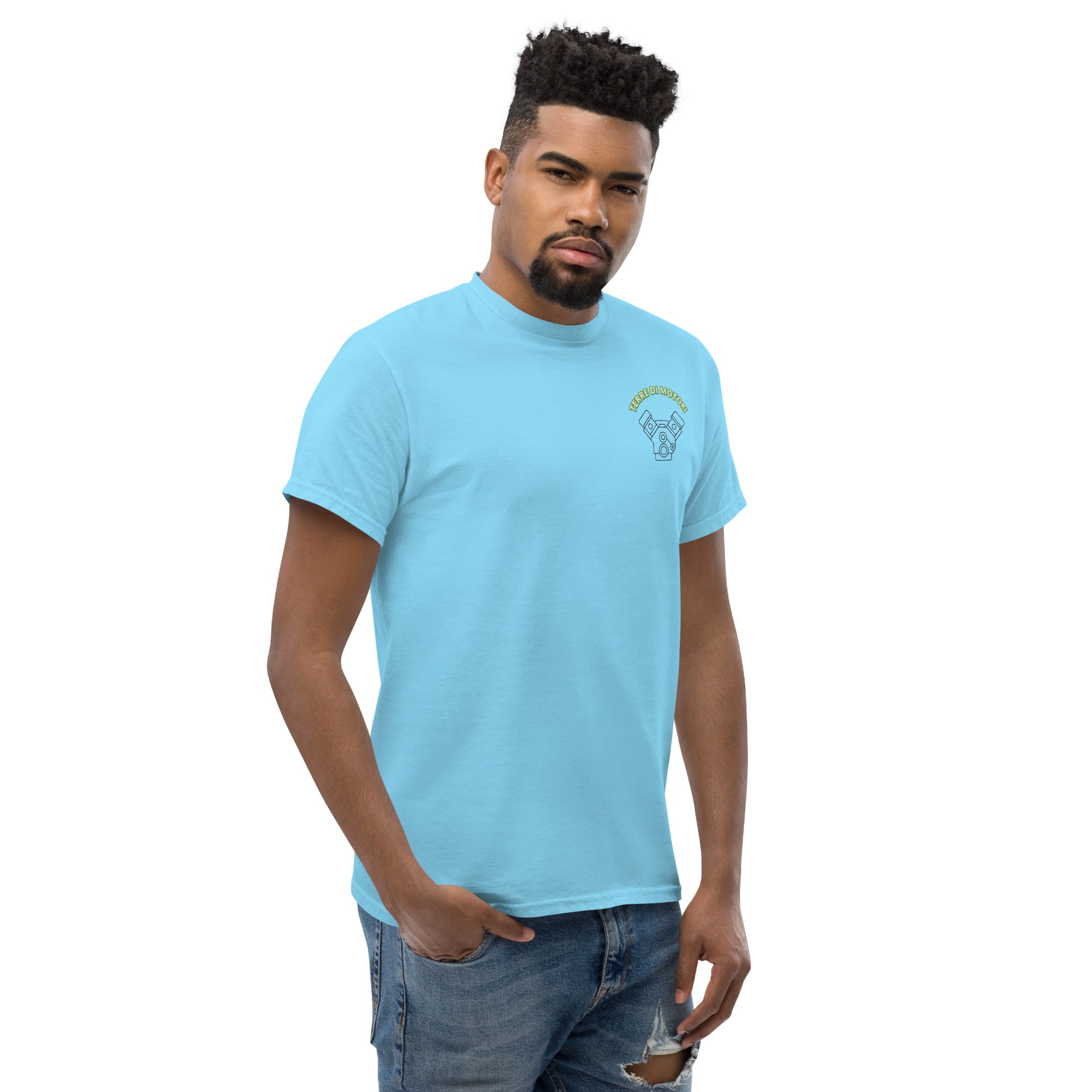 T-Shirt Unisex Ricamata 100% Cotone – Confortevole – Design Terre di Motori-Biiply