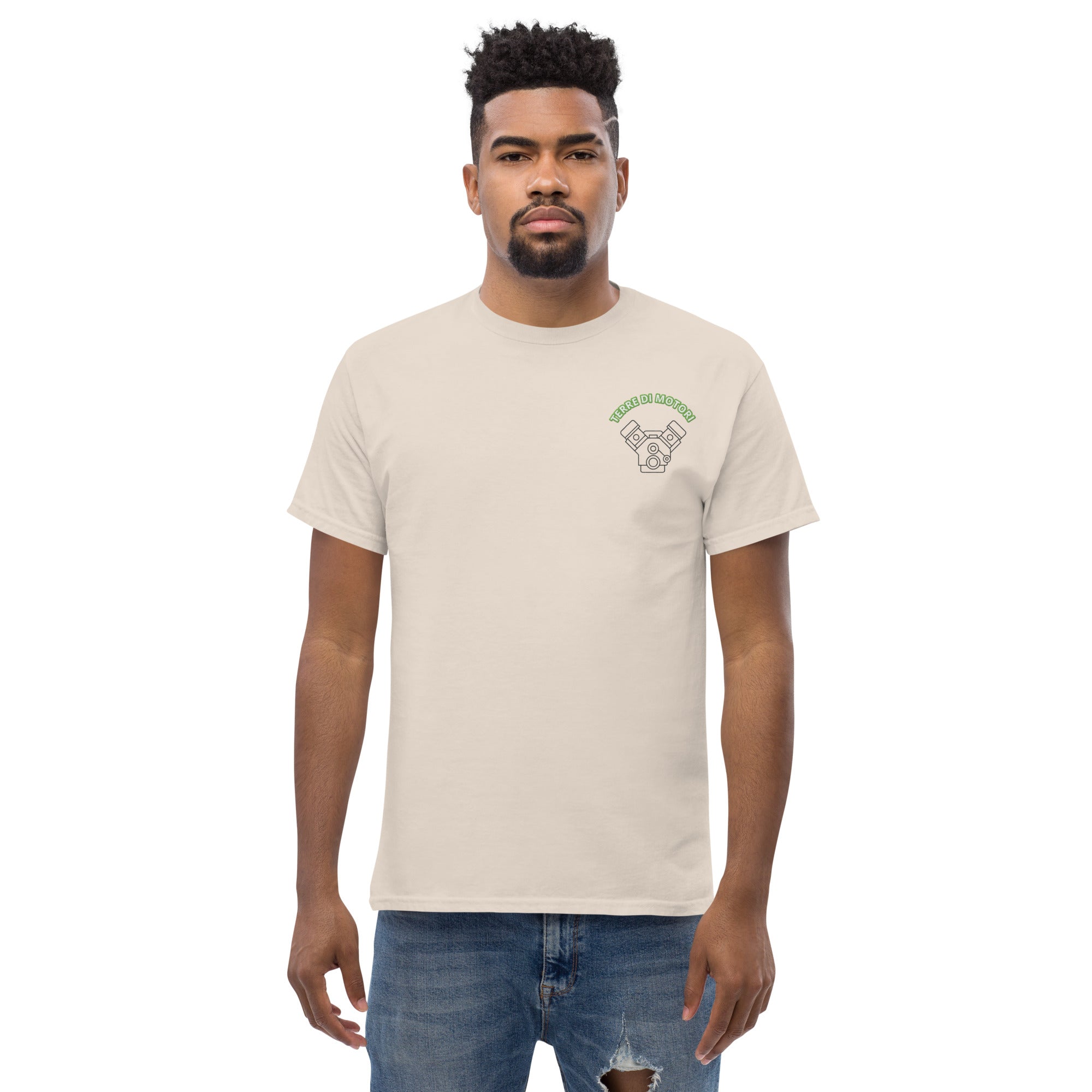 T-Shirt Unisex Ricamata 100% Cotone – Confortevole – Design Terre di Motori-Biiply