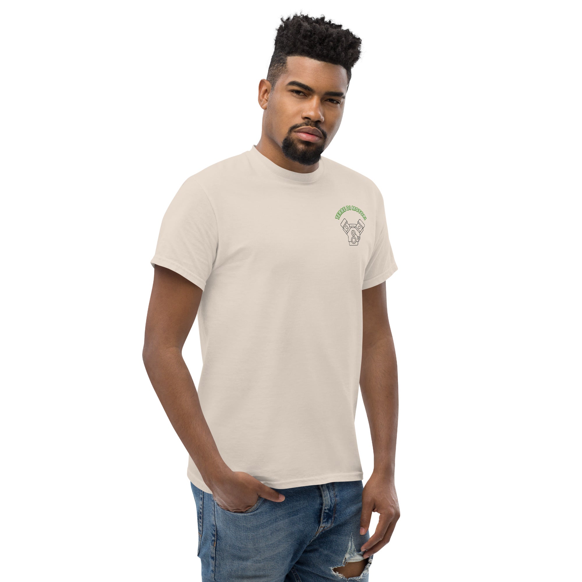 T-Shirt Unisex Ricamata 100% Cotone – Confortevole – Design Terre di Motori-Biiply
