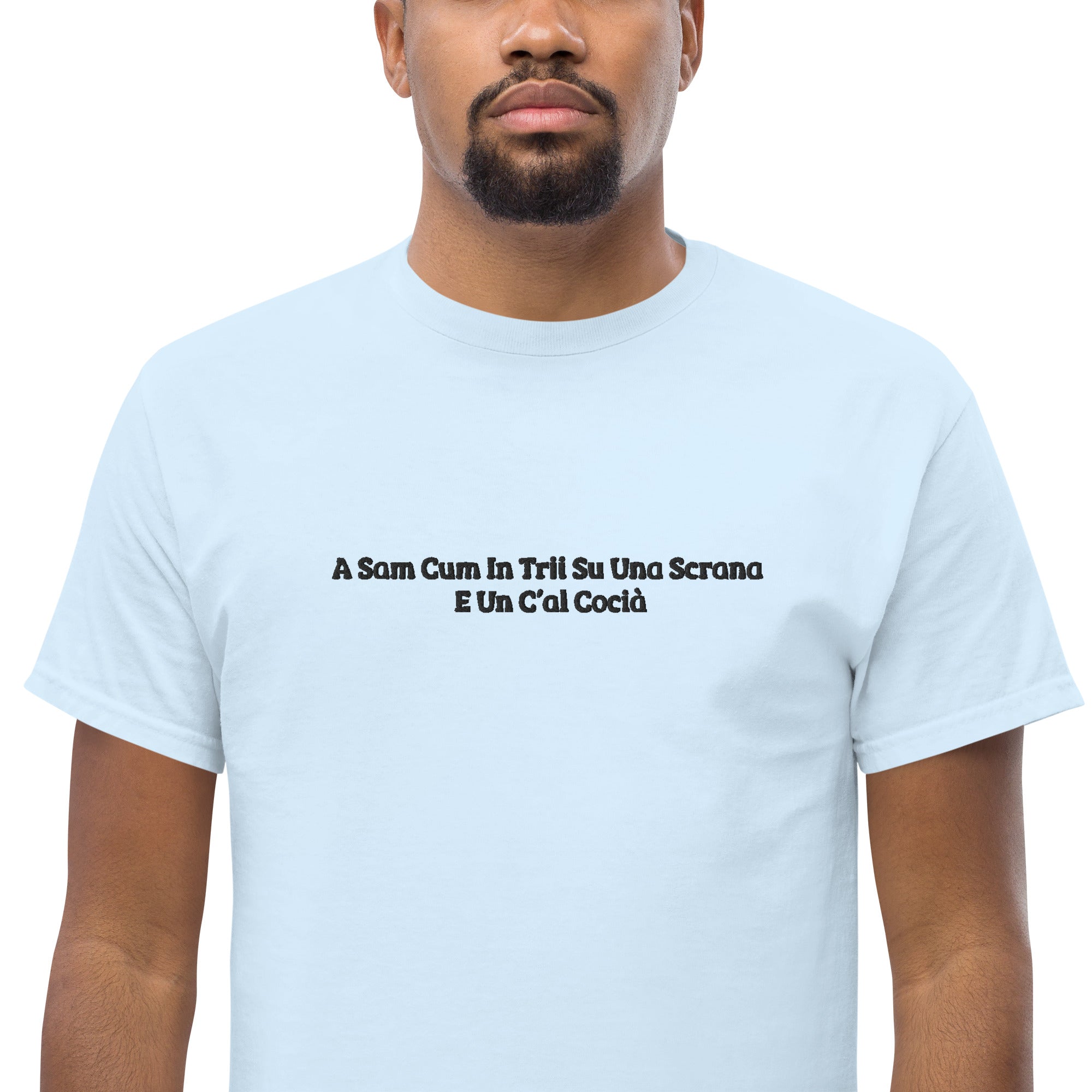 T-Shirt Unisex Ricamata 100% Cotone – Confortevole – Design Una Scrana-Biiply
