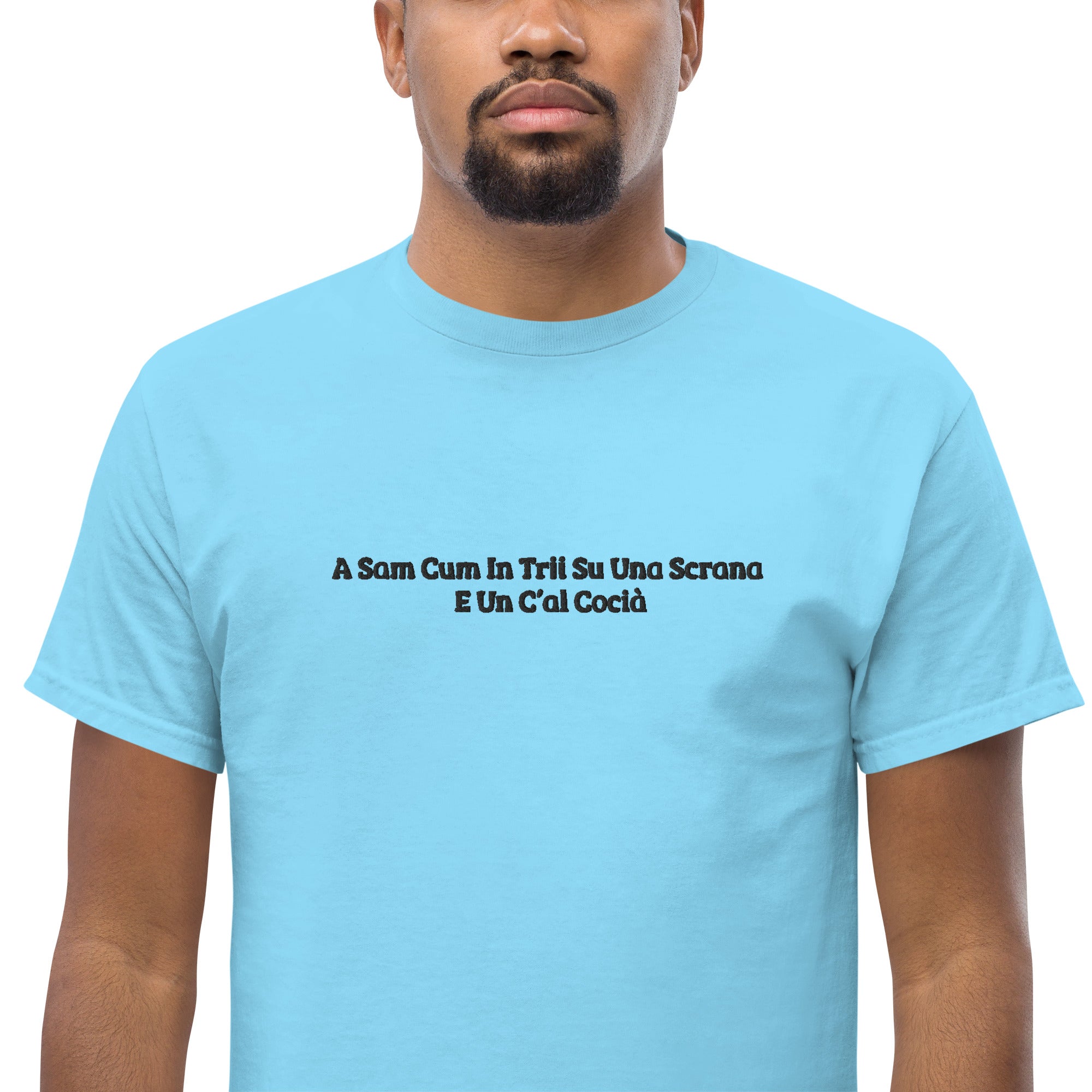 T-Shirt Unisex Ricamata 100% Cotone – Confortevole – Design Una Scrana-Biiply