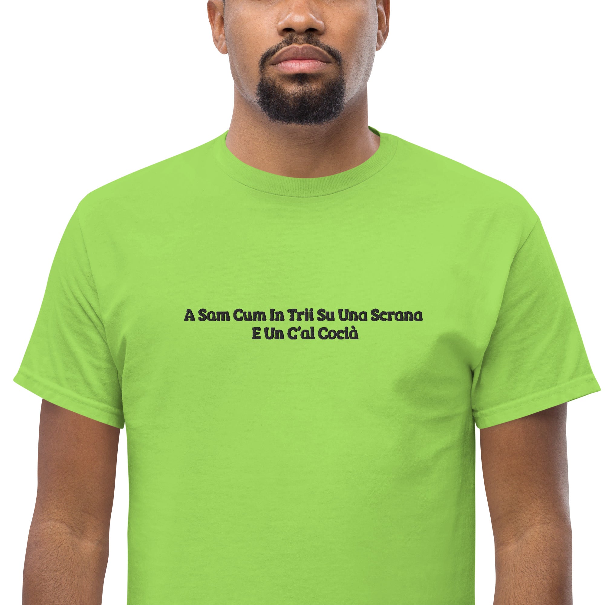 T-Shirt Unisex Ricamata 100% Cotone – Confortevole – Design Una Scrana-Biiply