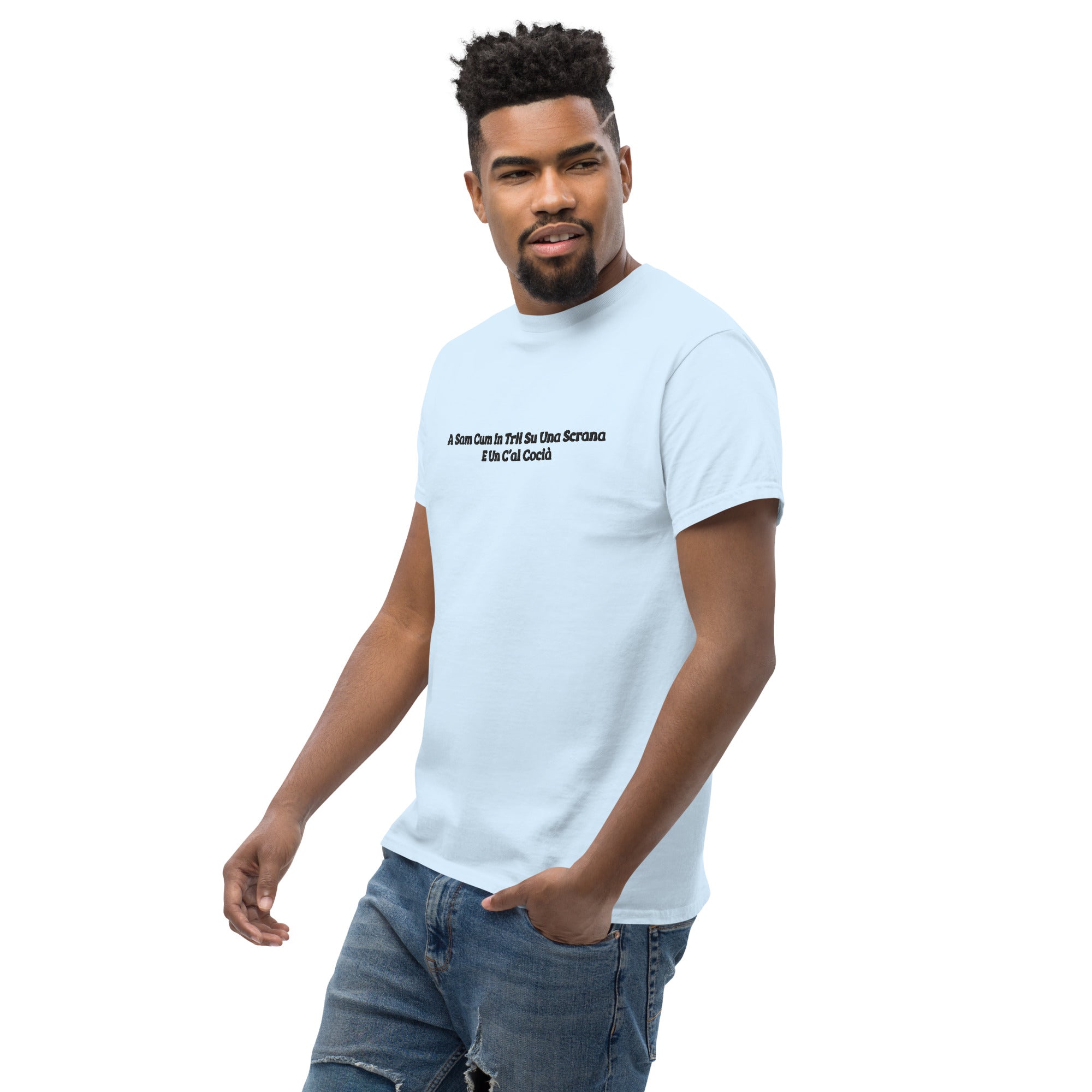 T-Shirt Unisex Ricamata 100% Cotone – Confortevole – Design Una Scrana-Biiply