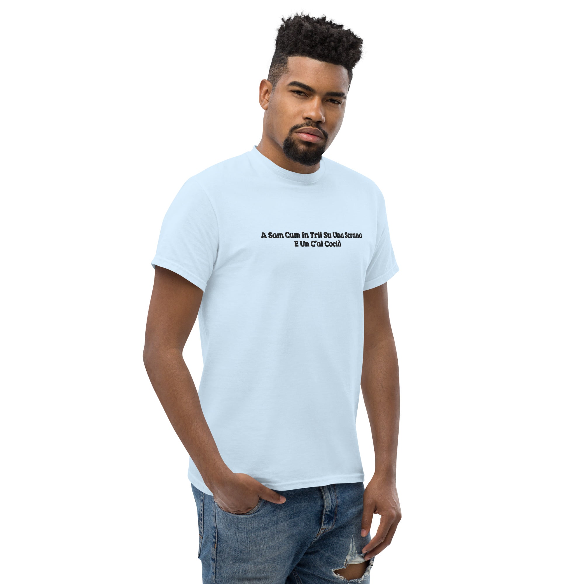 T-Shirt Unisex Ricamata 100% Cotone – Confortevole – Design Una Scrana-Biiply
