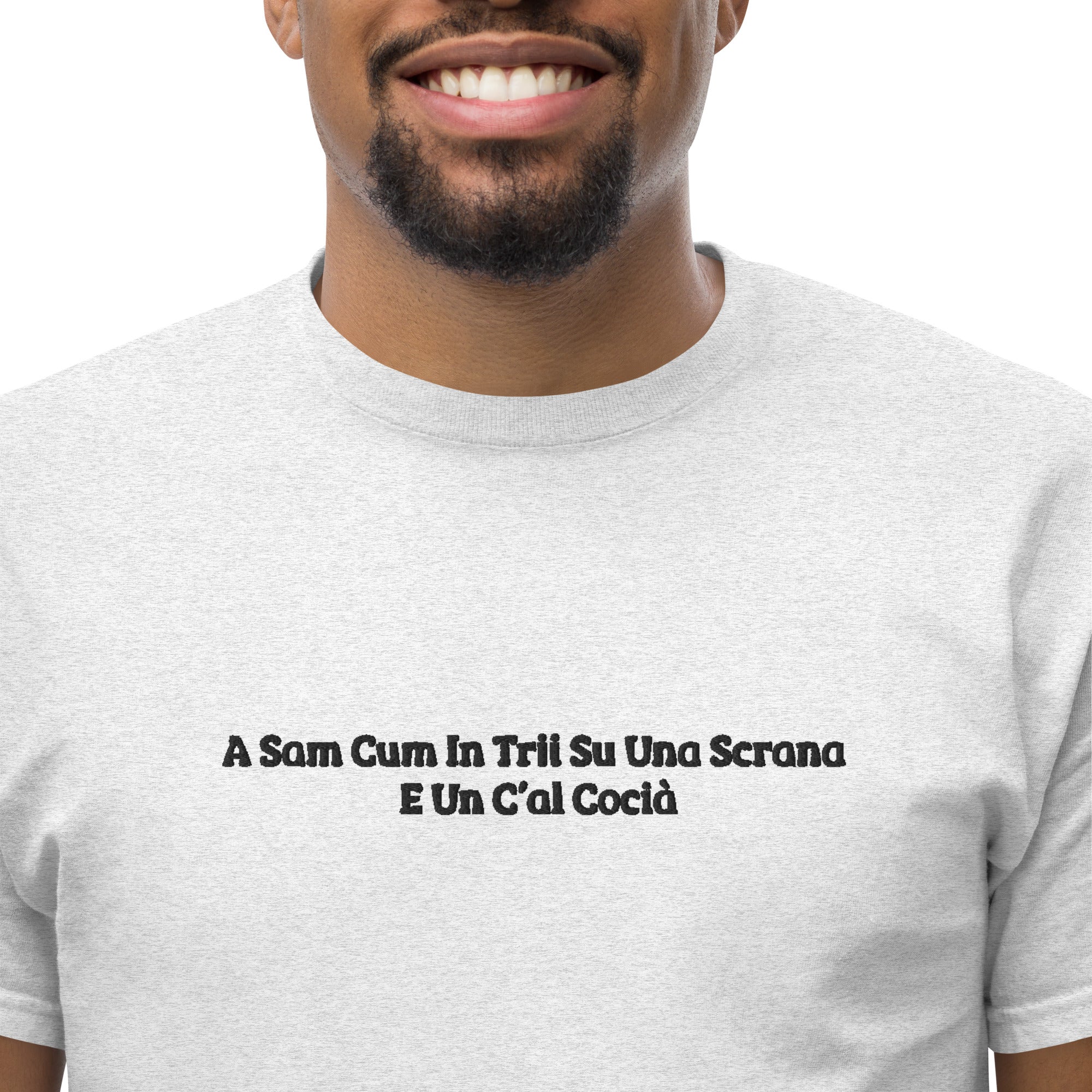 T-Shirt Unisex Ricamata 100% Cotone – Confortevole – Design Una Scrana-Biiply