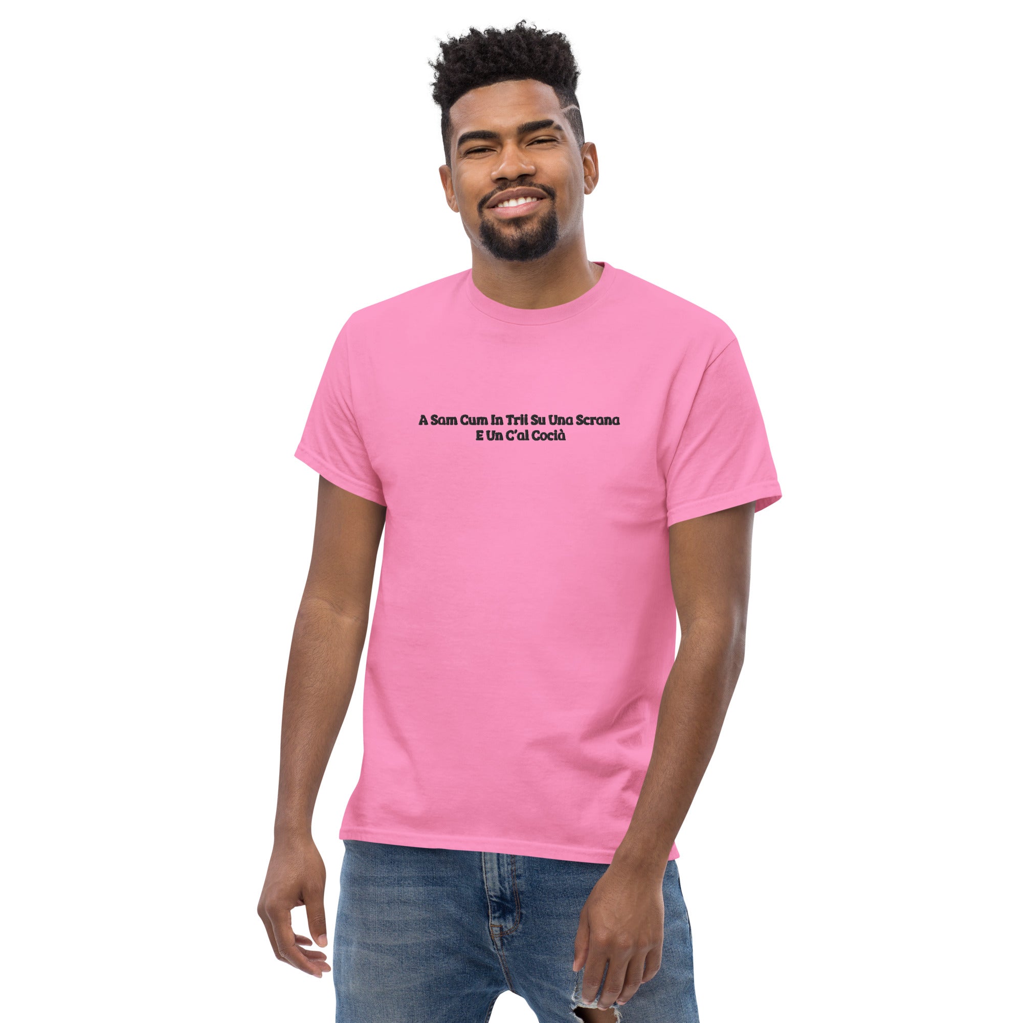 T-Shirt Unisex Ricamata 100% Cotone – Confortevole – Design Una Scrana-Biiply
