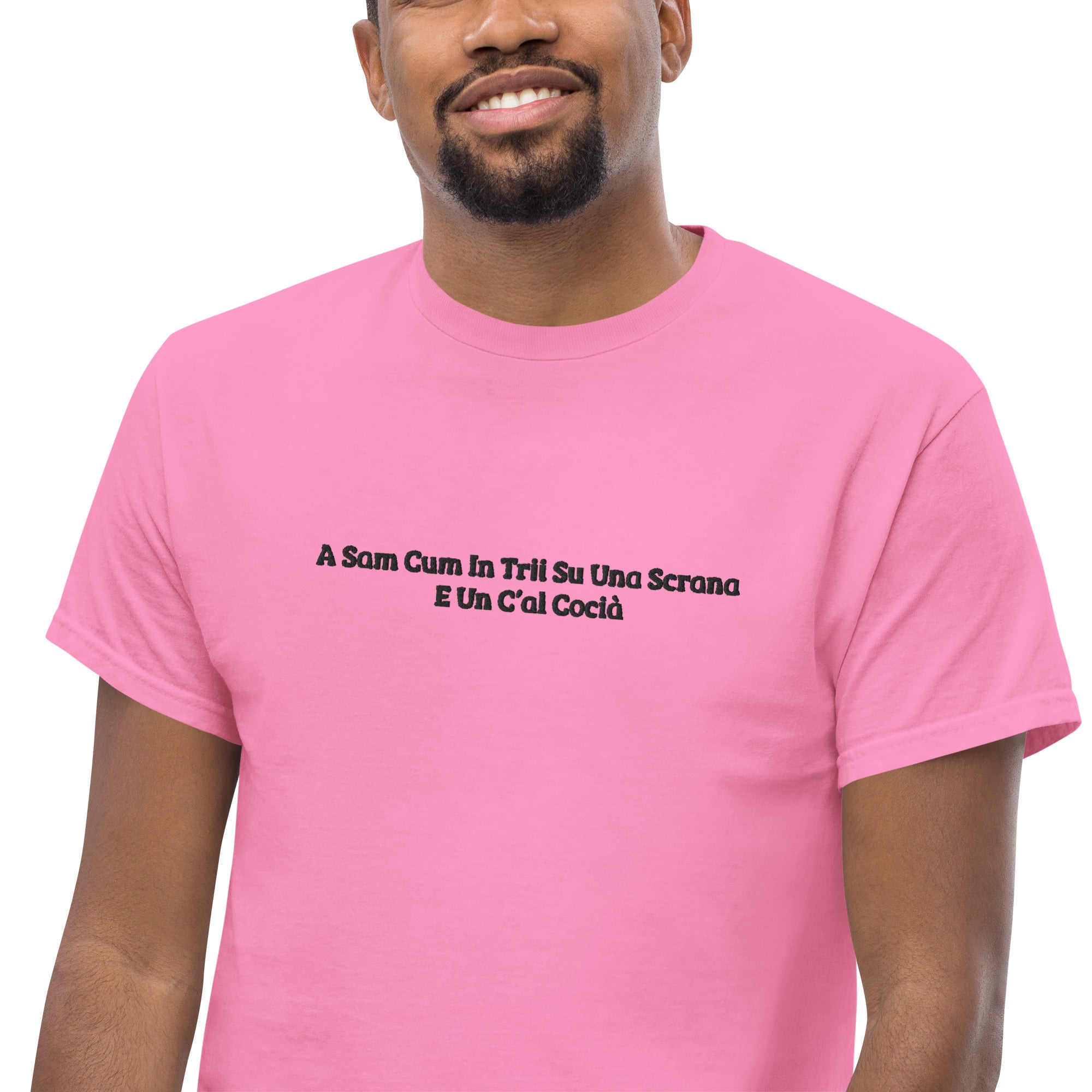 T-Shirt Unisex Ricamata 100% Cotone – Confortevole – Design Una Scrana-Biiply