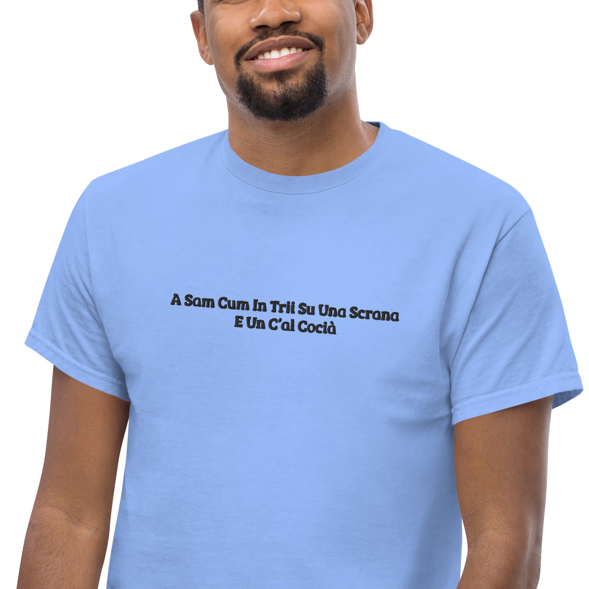 T-Shirt Unisex Ricamata 100% Cotone – Confortevole – Design Una Scrana-Biiply