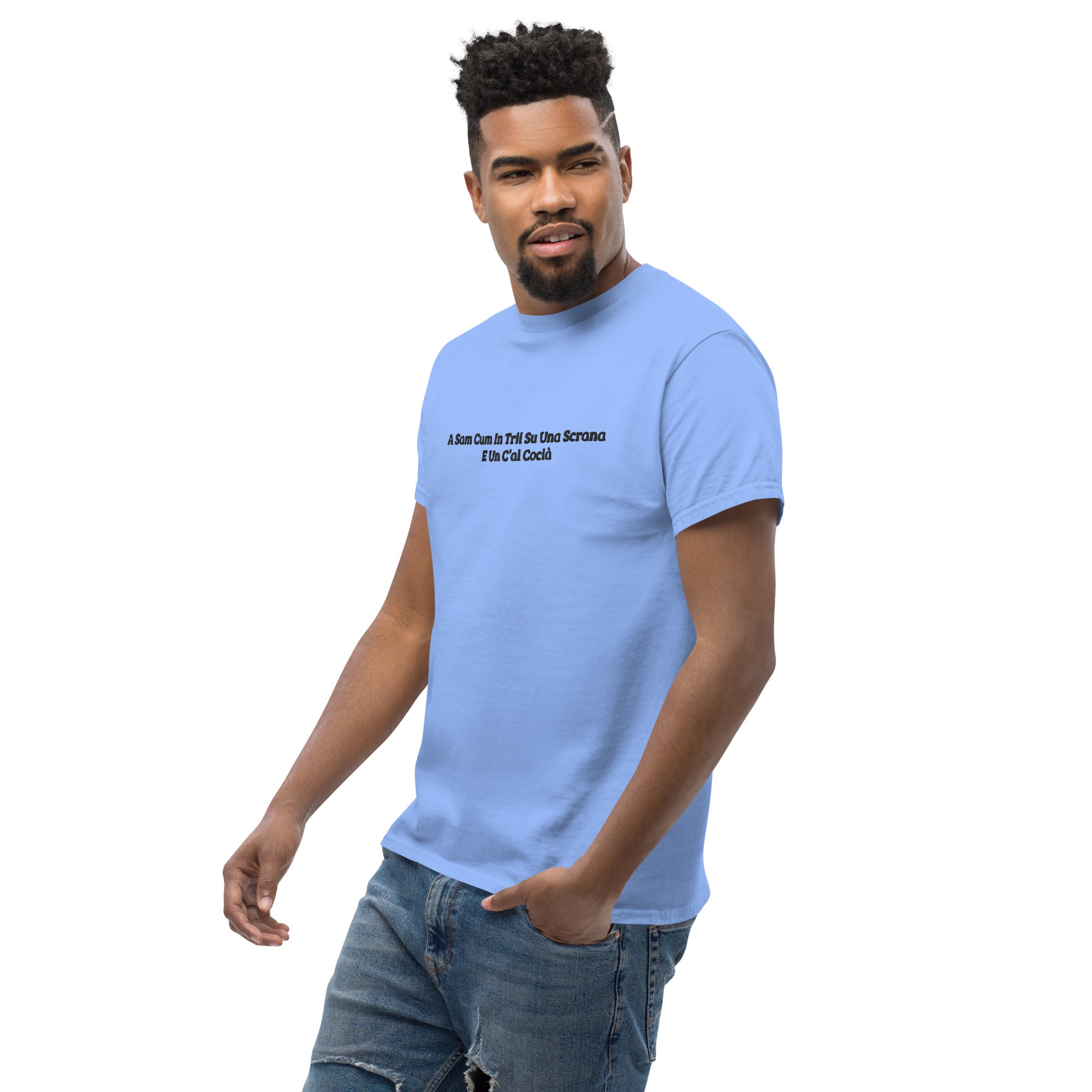 T-Shirt Unisex Ricamata 100% Cotone – Confortevole – Design Una Scrana-Biiply