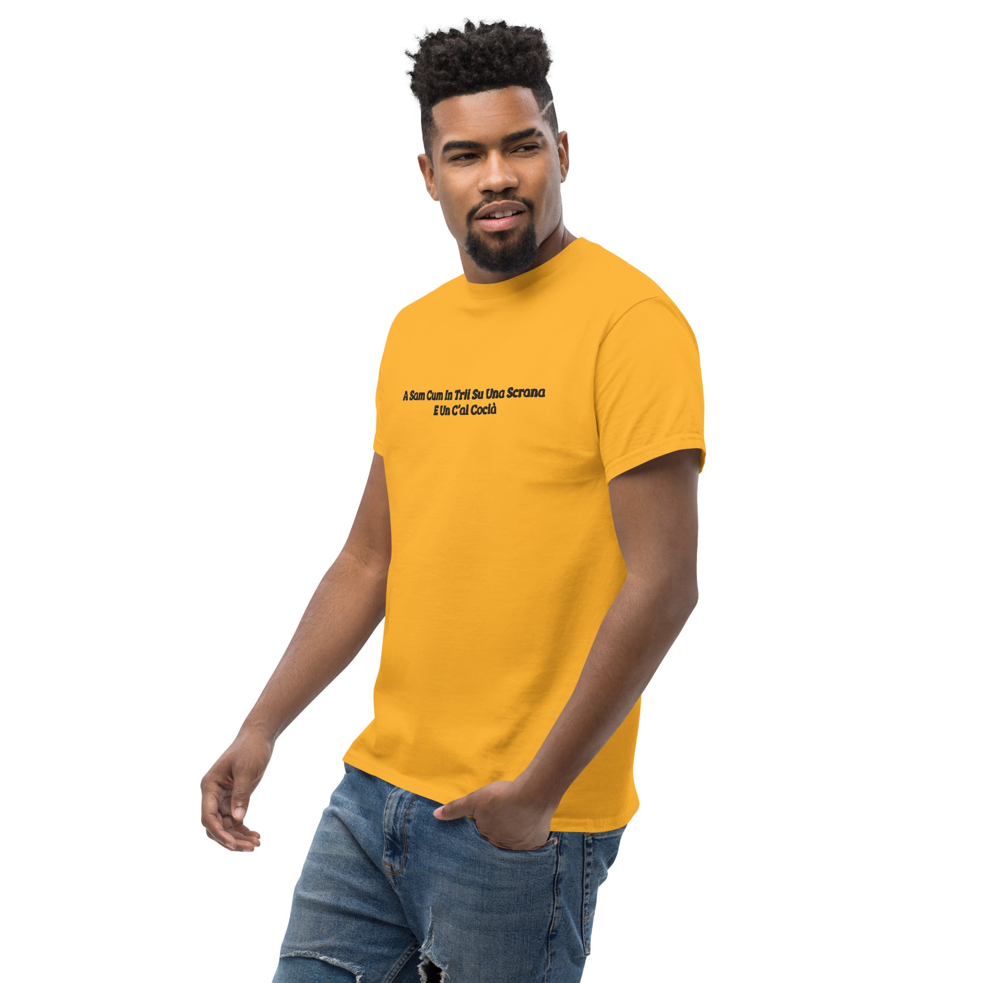 T-Shirt Unisex Ricamata 100% Cotone – Confortevole – Design Una Scrana-Biiply