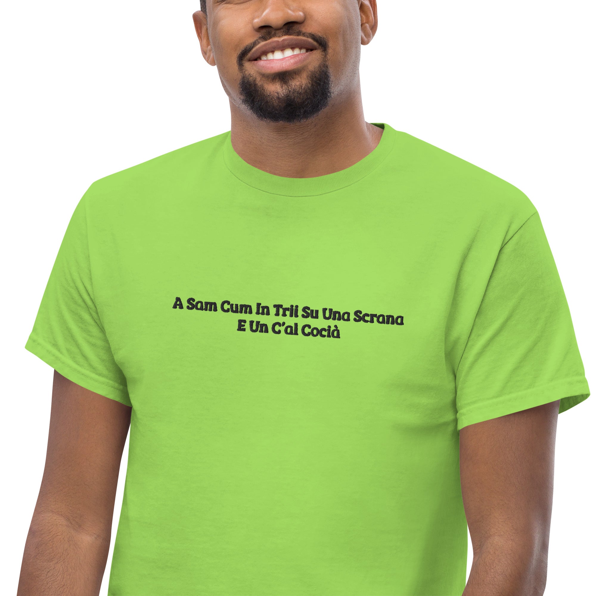 T-Shirt Unisex Ricamata 100% Cotone – Confortevole – Design Una Scrana-Biiply