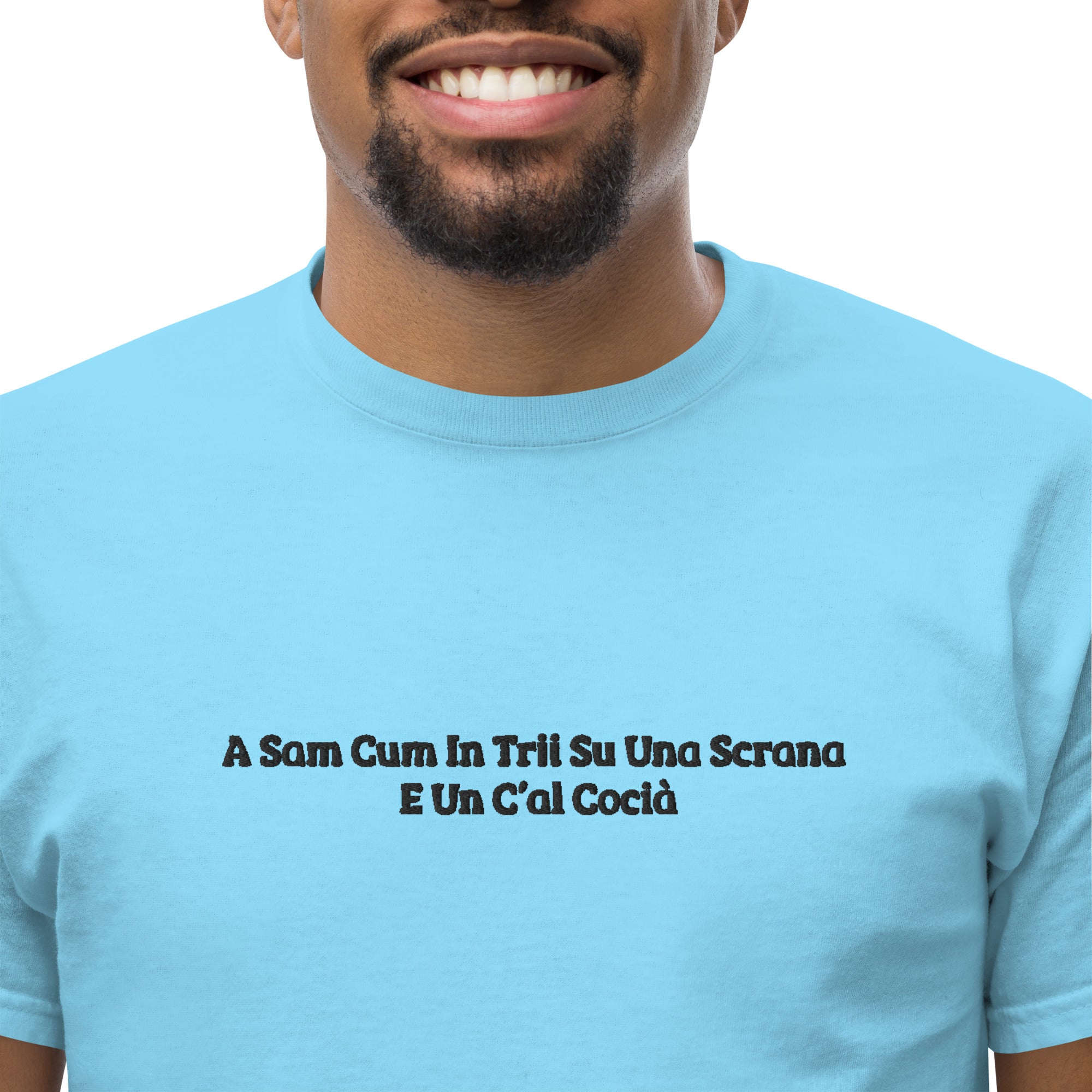 T-Shirt Unisex Ricamata 100% Cotone – Confortevole – Design Una Scrana-Biiply
