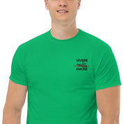 T-Shirt Unisex Ricamata 100% Cotone – Confortevole – Design Vivere Senza Amore-Biiply