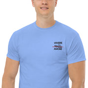 T-Shirt Unisex Ricamata 100% Cotone – Confortevole – Design Vivere Senza Amore-Biiply