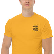T-Shirt Unisex Ricamata 100% Cotone – Confortevole – Design Vivere Senza Amore-Biiply