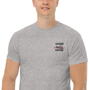 T-Shirt Unisex Ricamata 100% Cotone – Confortevole – Design Vivere Senza Amore-Biiply