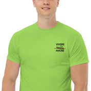 T-Shirt Unisex Ricamata 100% Cotone – Confortevole – Design Vivere Senza Amore-Biiply