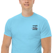 T-Shirt Unisex Ricamata 100% Cotone – Confortevole – Design Vivere Senza Amore-Biiply