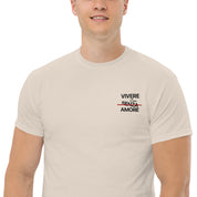 T-Shirt Unisex Ricamata 100% Cotone – Confortevole – Design Vivere Senza Amore-Biiply