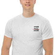 T-Shirt Unisex Ricamata 100% Cotone – Confortevole – Design Vivere Senza Amore-Biiply