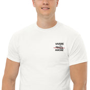 T-Shirt Unisex Ricamata 100% Cotone – Confortevole – Design Vivere Senza Amore-Biiply