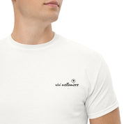 T-Shirt Unisex Ricamata 100% Cotone – Confortevole – Design Vivi Nell'amore Con Cuore-Biiply