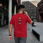 Camiseta Unisex Bordada en la espalda 100% Algodón – Cómoda – Diseño rosa con hojas de mariposa