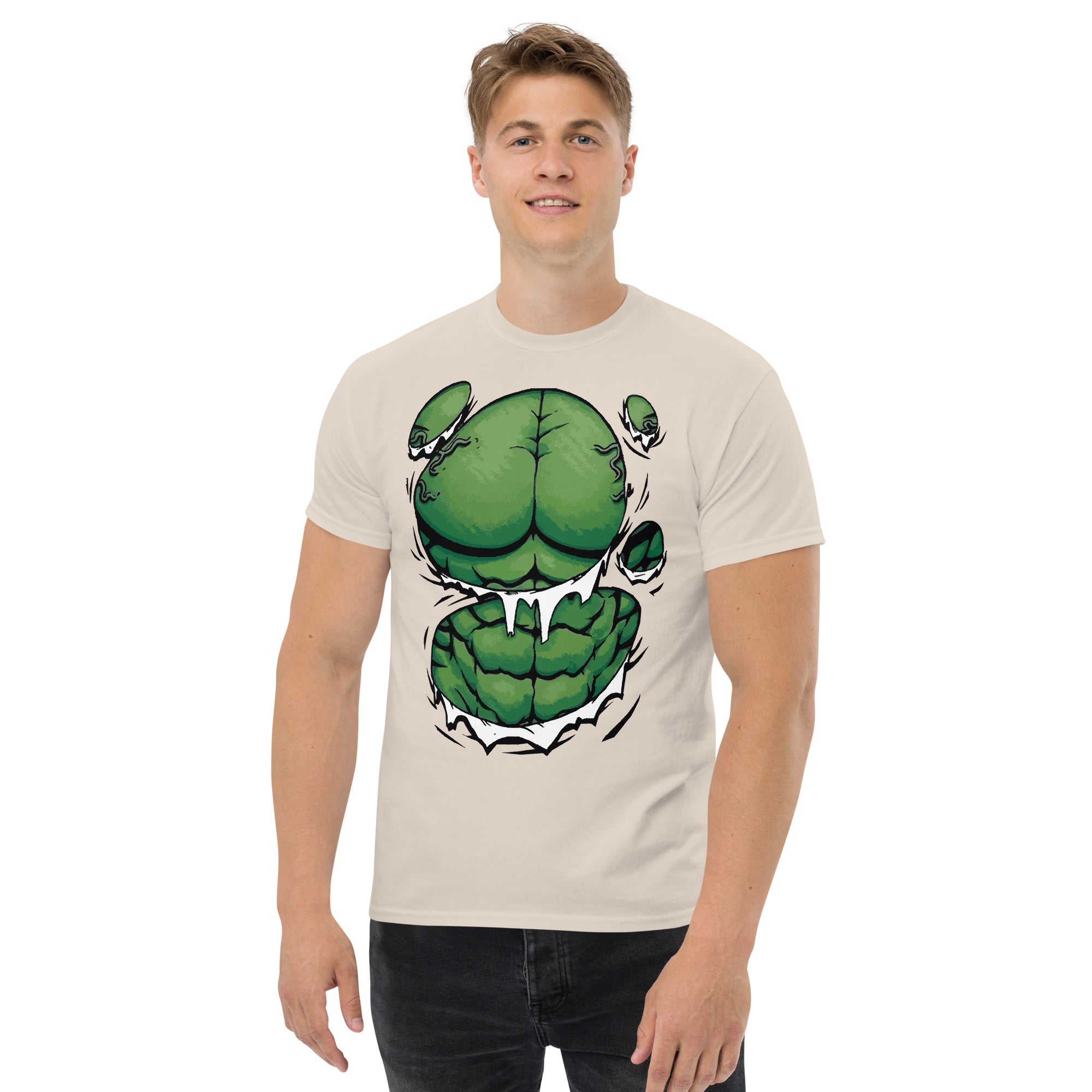 T-Shirt Unisex Stampata 100% Cotone – Confortevole – Design Addominali Hulk-Biiply