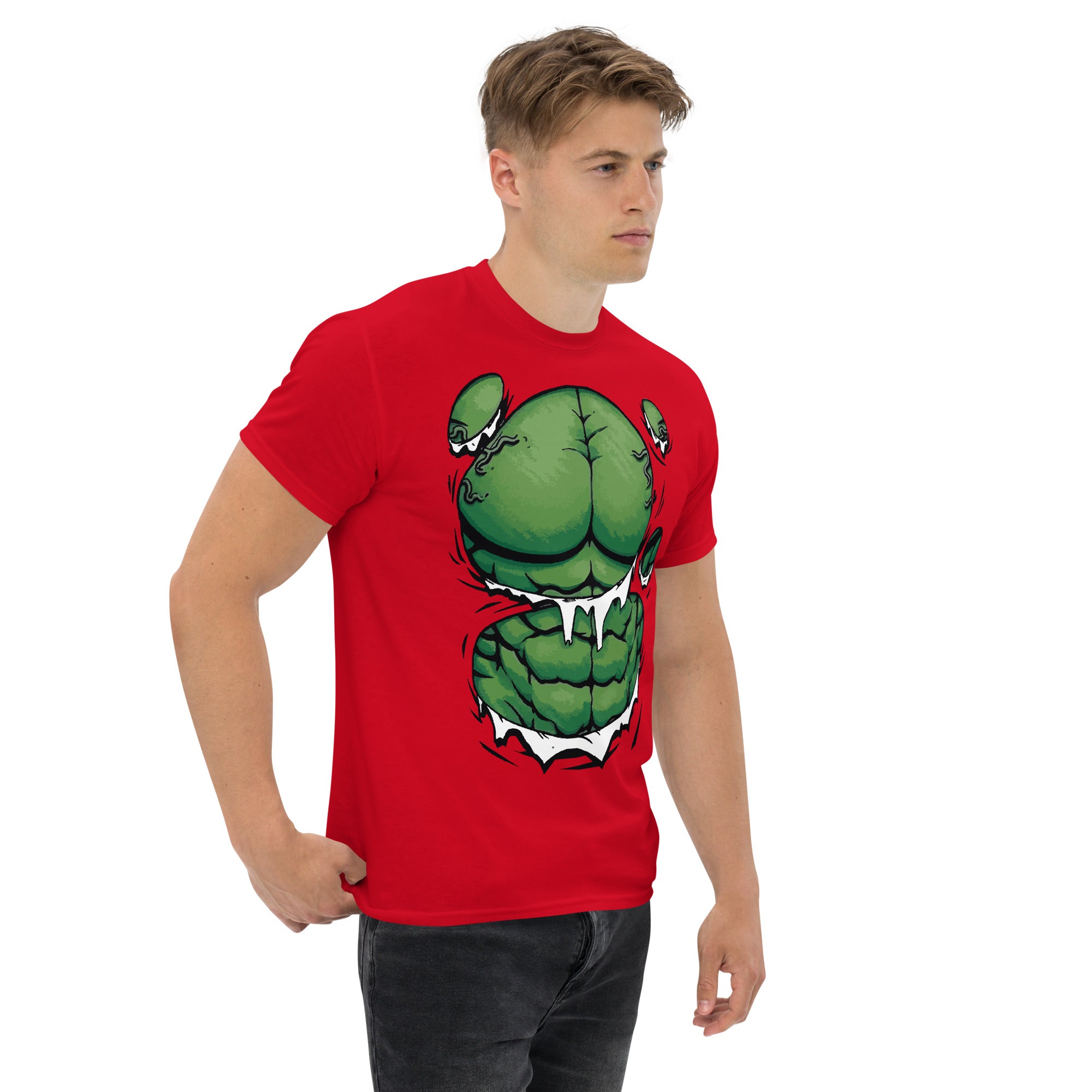 T-Shirt Unisex Stampata 100% Cotone – Confortevole – Design Addominali Hulk-Biiply