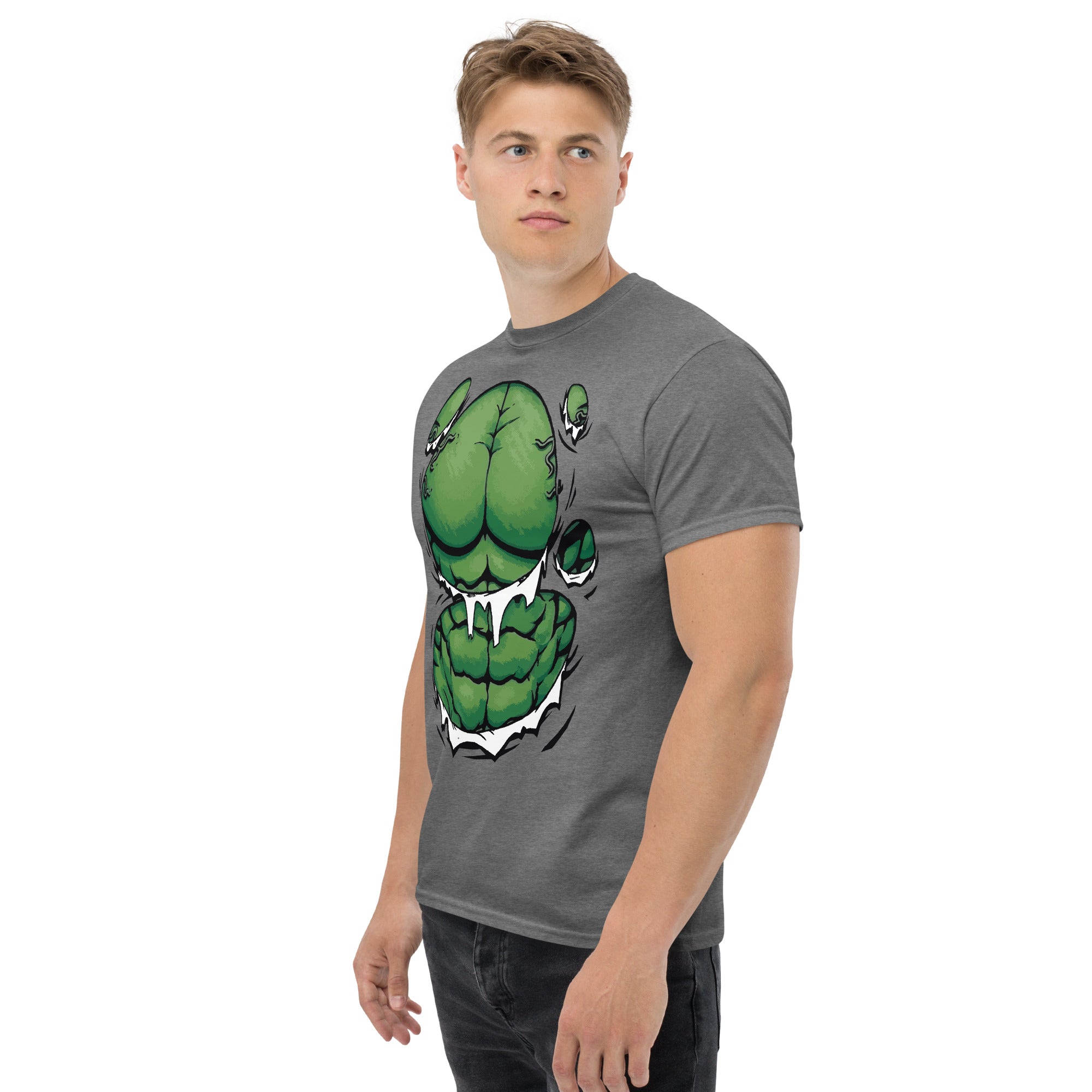 T-Shirt Unisex Stampata 100% Cotone – Confortevole – Design Addominali Hulk-Biiply