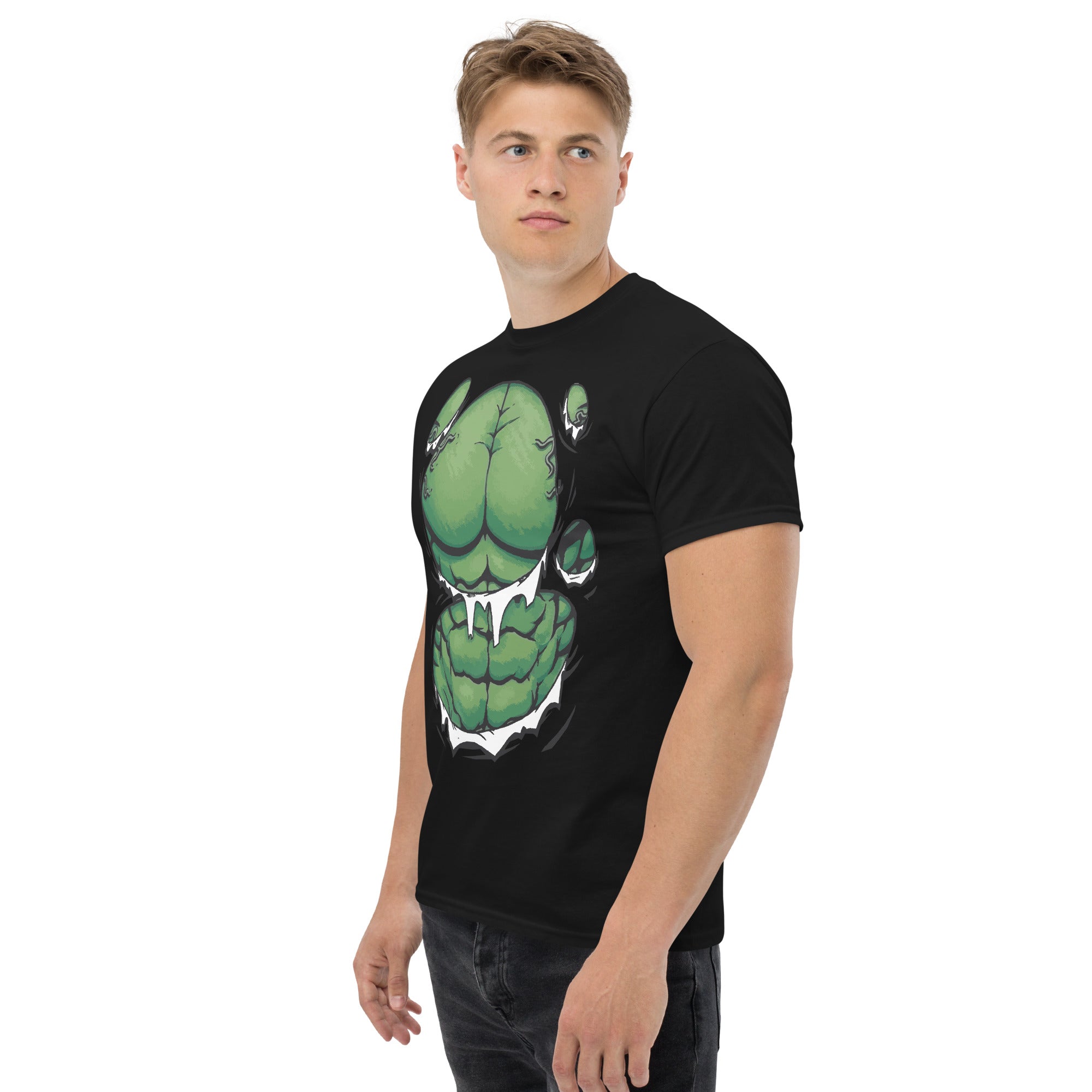 T-Shirt Unisex Stampata 100% Cotone – Confortevole – Design Addominali Hulk-Biiply