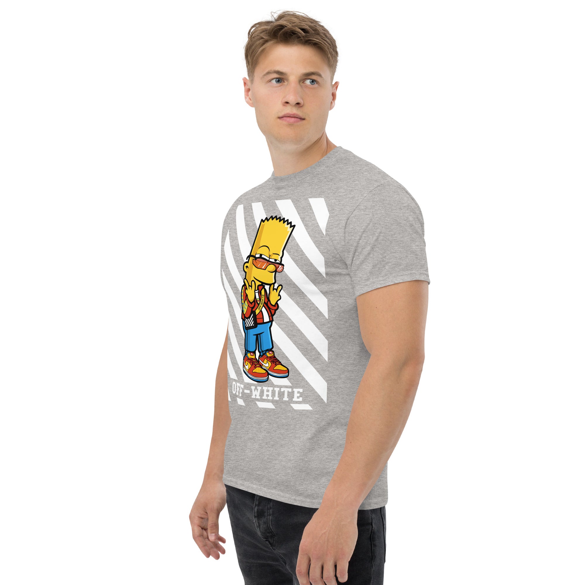 T-Shirt Unisex Stampata 100% Cotone – Confortevole – Design Bart Off-Whte-Biiply