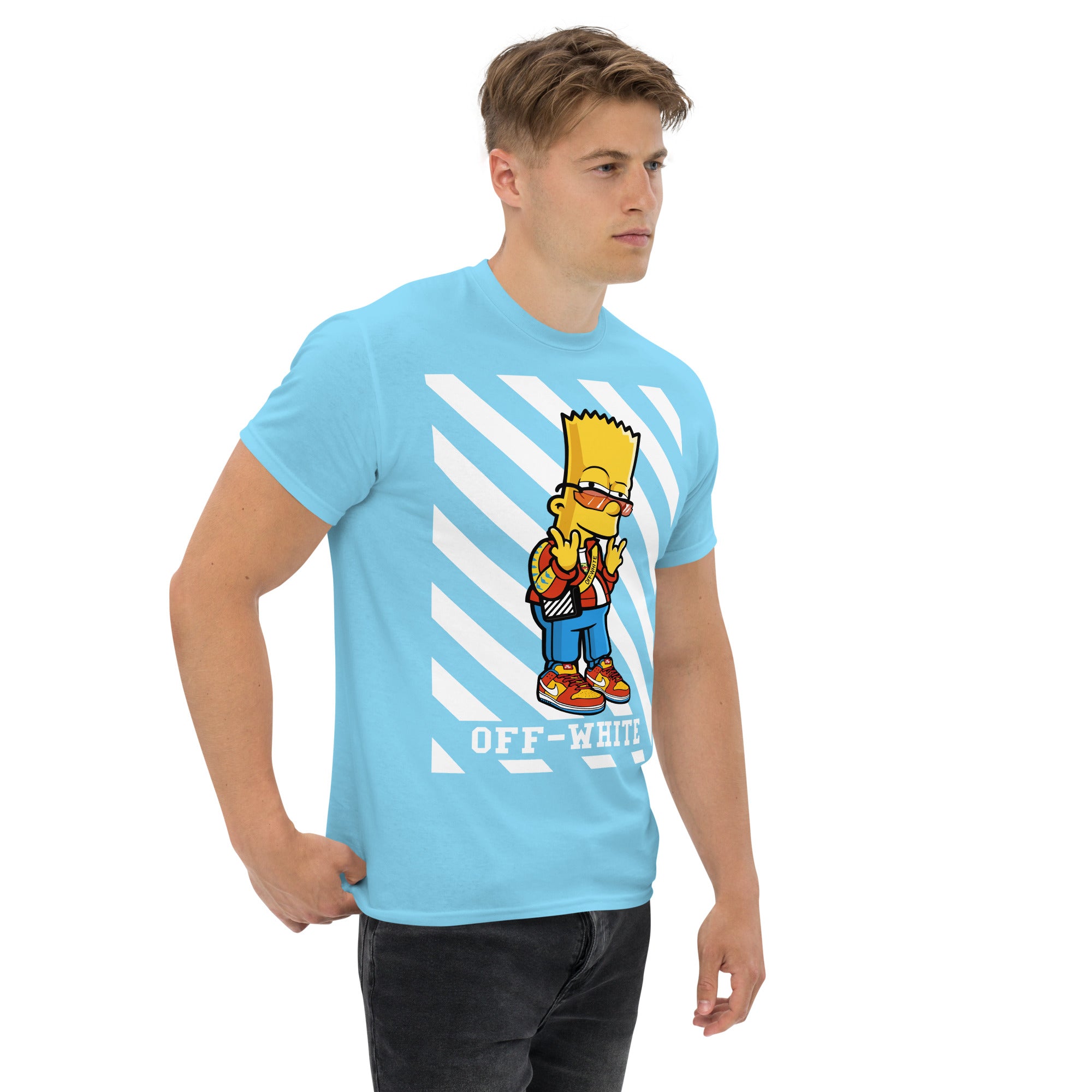 T-Shirt Unisex Stampata 100% Cotone – Confortevole – Design Bart Off-Whte-Biiply