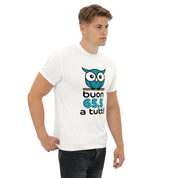 T-Shirt Unisex Stampata 100% Cotone – Confortevole – Design Buon 65.5 a tutti-Biiply